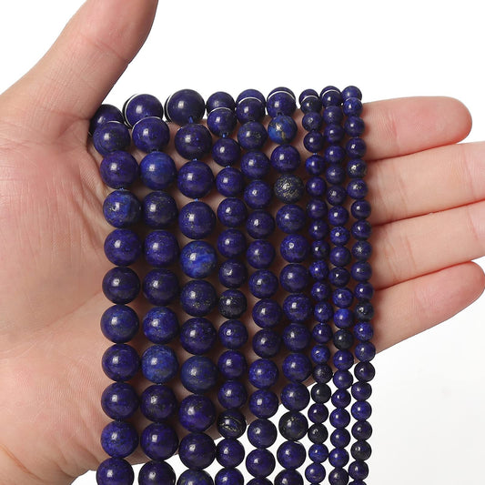 45pcs 8mm Natural Lapis Lazuli Gemstone Beads Energy Healing Crystal Round Loose Stone Beads for Jewelry Making, DIY Bracelets Necklaces