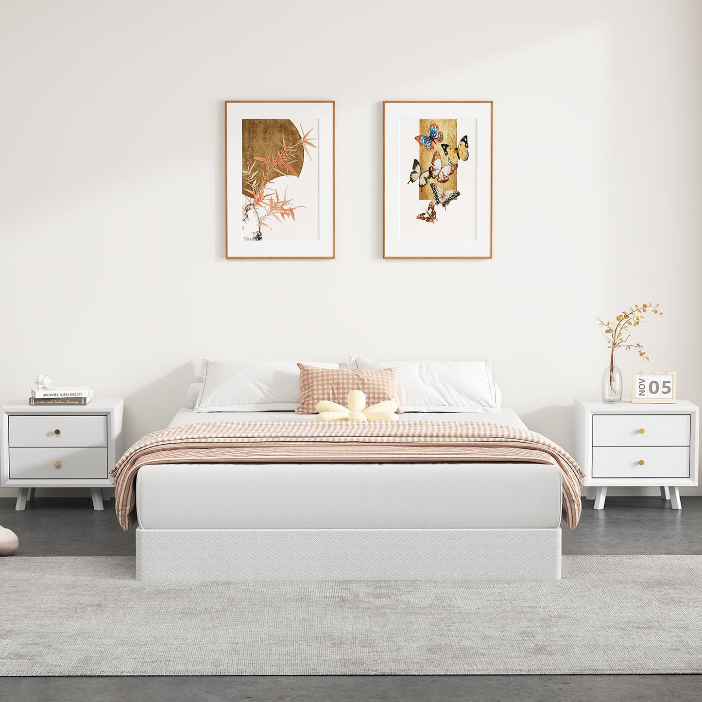 NHODIR 7 Inch Queen Box Spring-Heavy Duty 3000LBS Metal Bed Foundation, Noise-Free & Tool-Free Easy Assembly,Mattress Support Base for Queen Size Bed