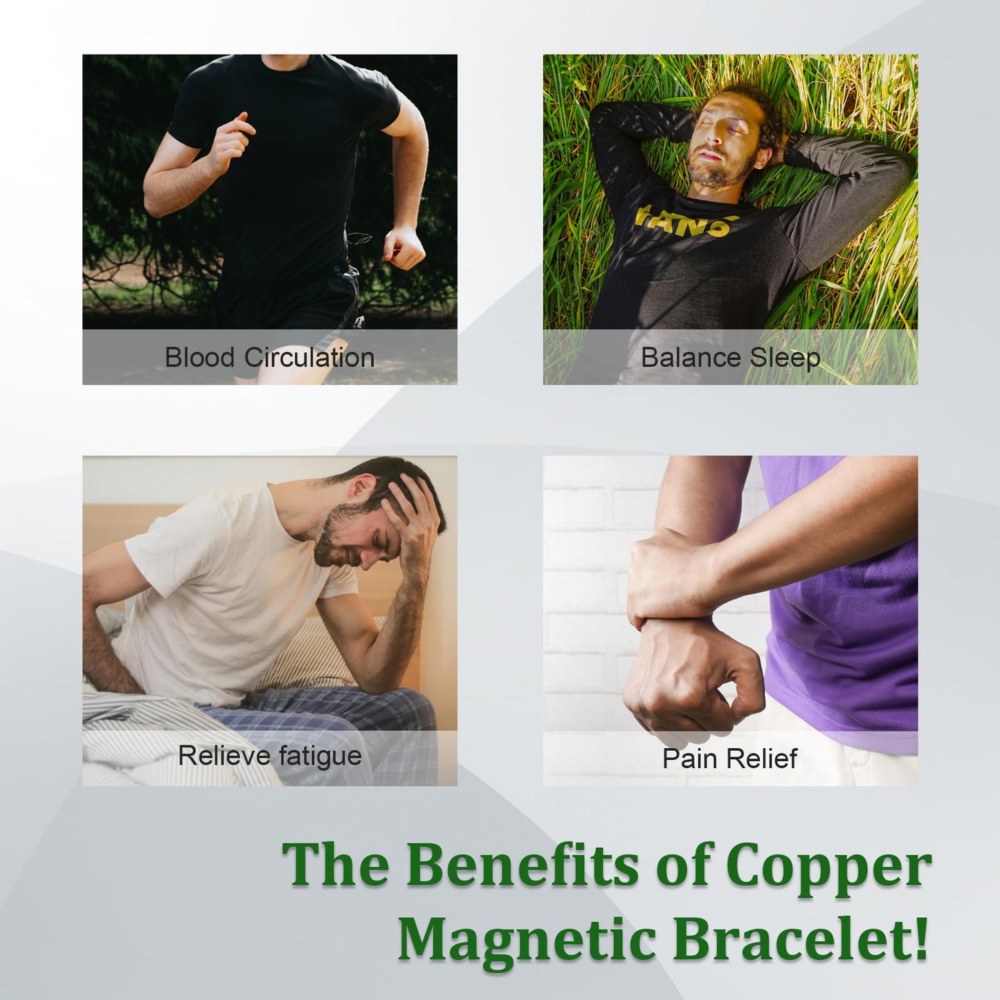 Fashtour 3 Copper for Men, 99.99% Solid Pure Copper, 3pcs 3500 Gauss #9 Tree of Life Vintage Pattern Adjustable Cuff
