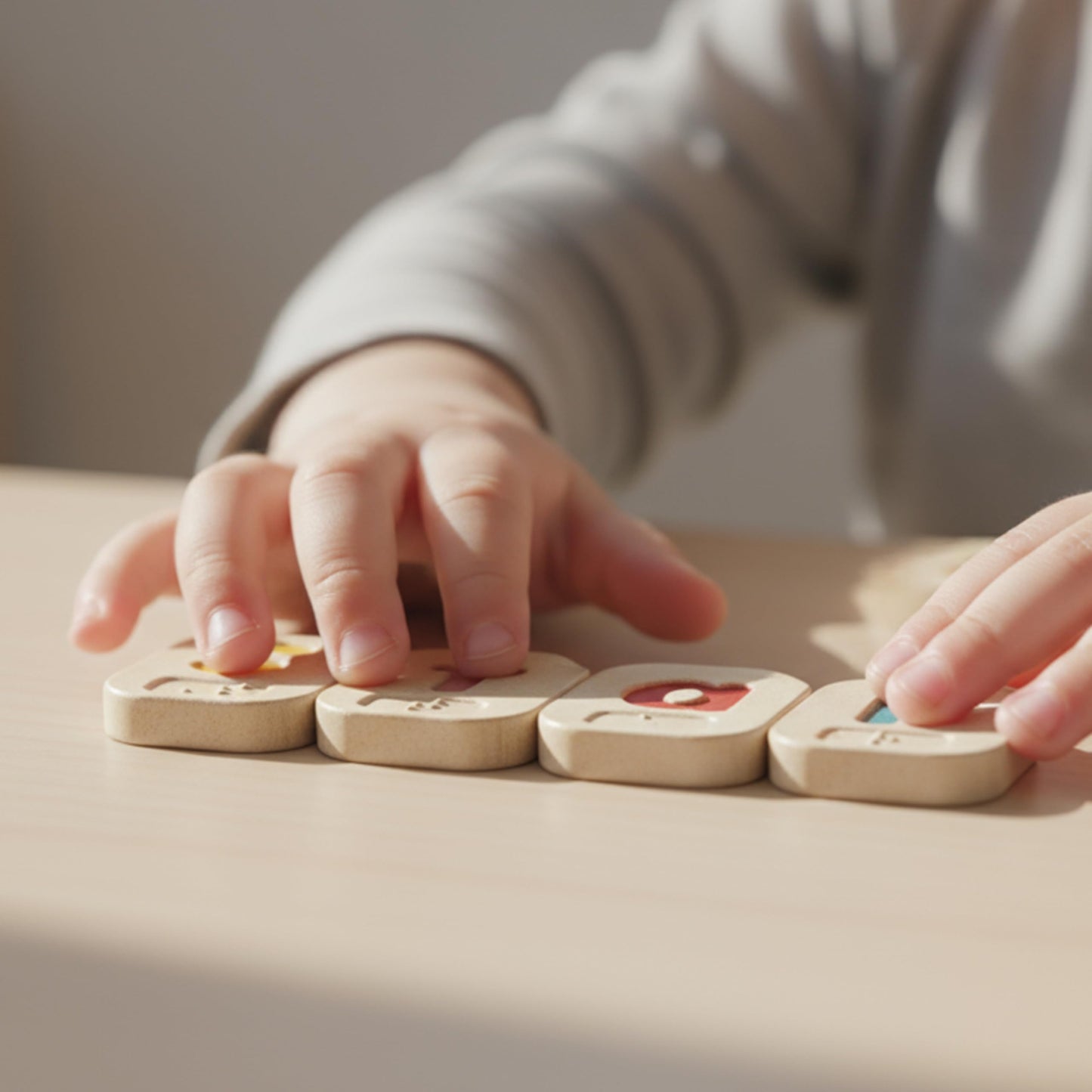 PlanToys Braille Alphabet A-Z Braille-Reading Alphabet Learning Toys - 26 Sustainably-Made Traceable Wooden Tiles with Upper and Lower Case Letters and Braille