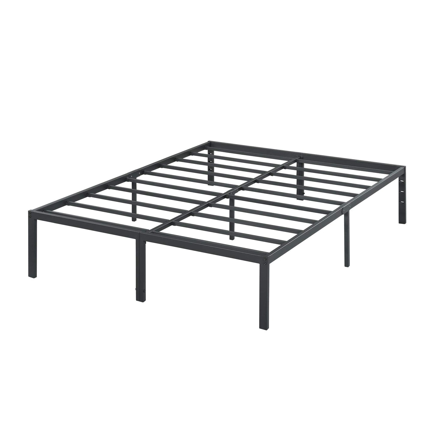Olee Sleep 18 Inch Heavy Duty Steel Slat Anti-Slip Support, Easy Assembly Platform Bed Frame, Noise Free Steel Mattress Foundation, Maximum Storage, No Box Spring Needed, Black, King Size