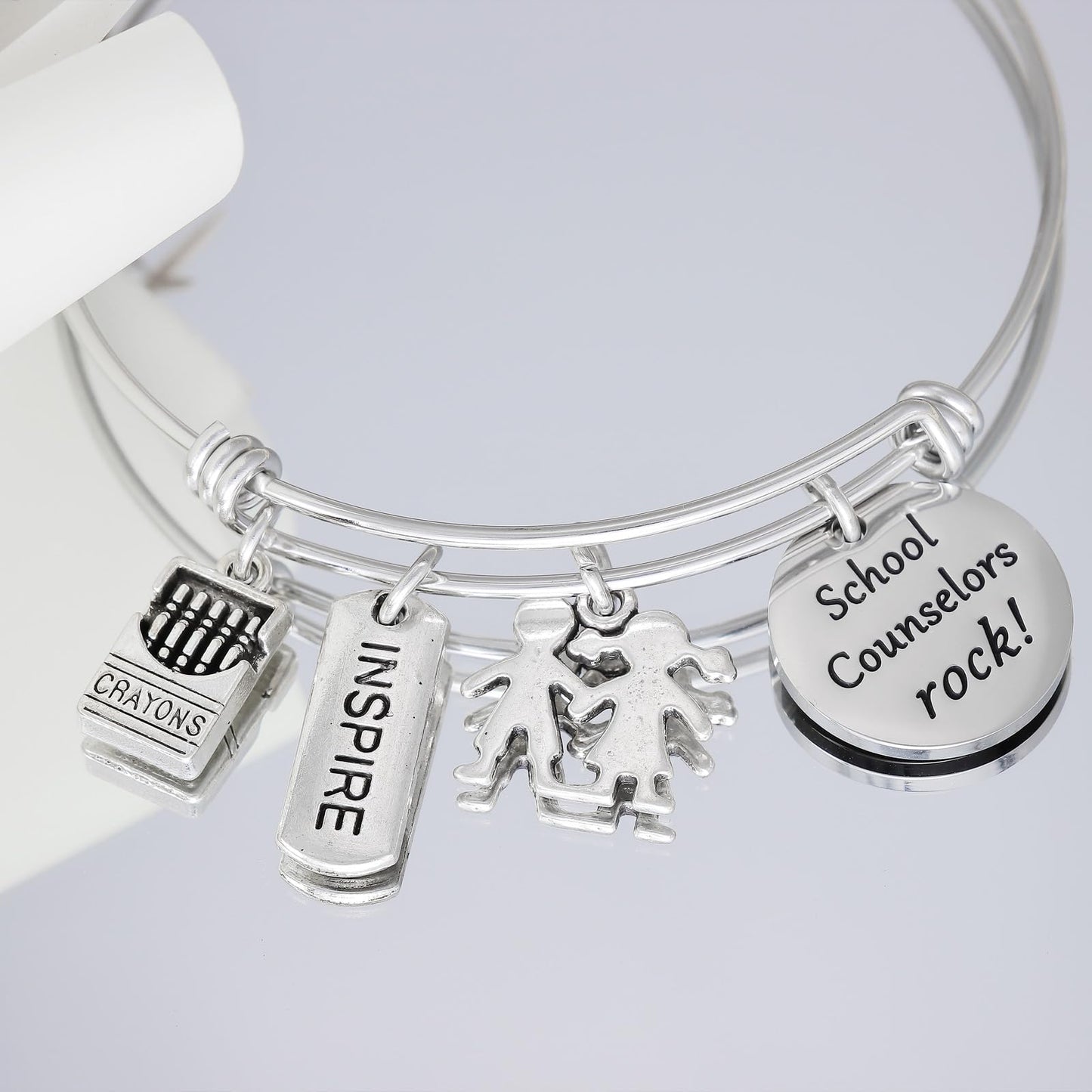 Kivosliviz School Counselor Gifts Bracelet - Rock Teacher Gifts for A Counselor