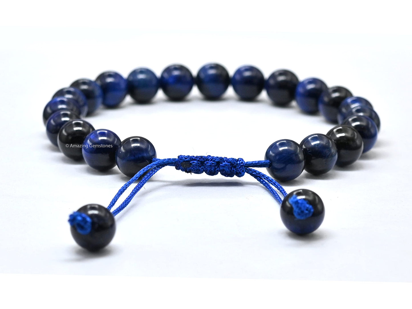 Amazing Gemstone Blue Tiger Eye Star Bracelet for Women Men's Gifts - Protection Healing Crystal Bracelet - 8mm Gemstone Beaded Adjustable Bracelet Pulseras Para Hombres Mujer Stocking Stuffers
