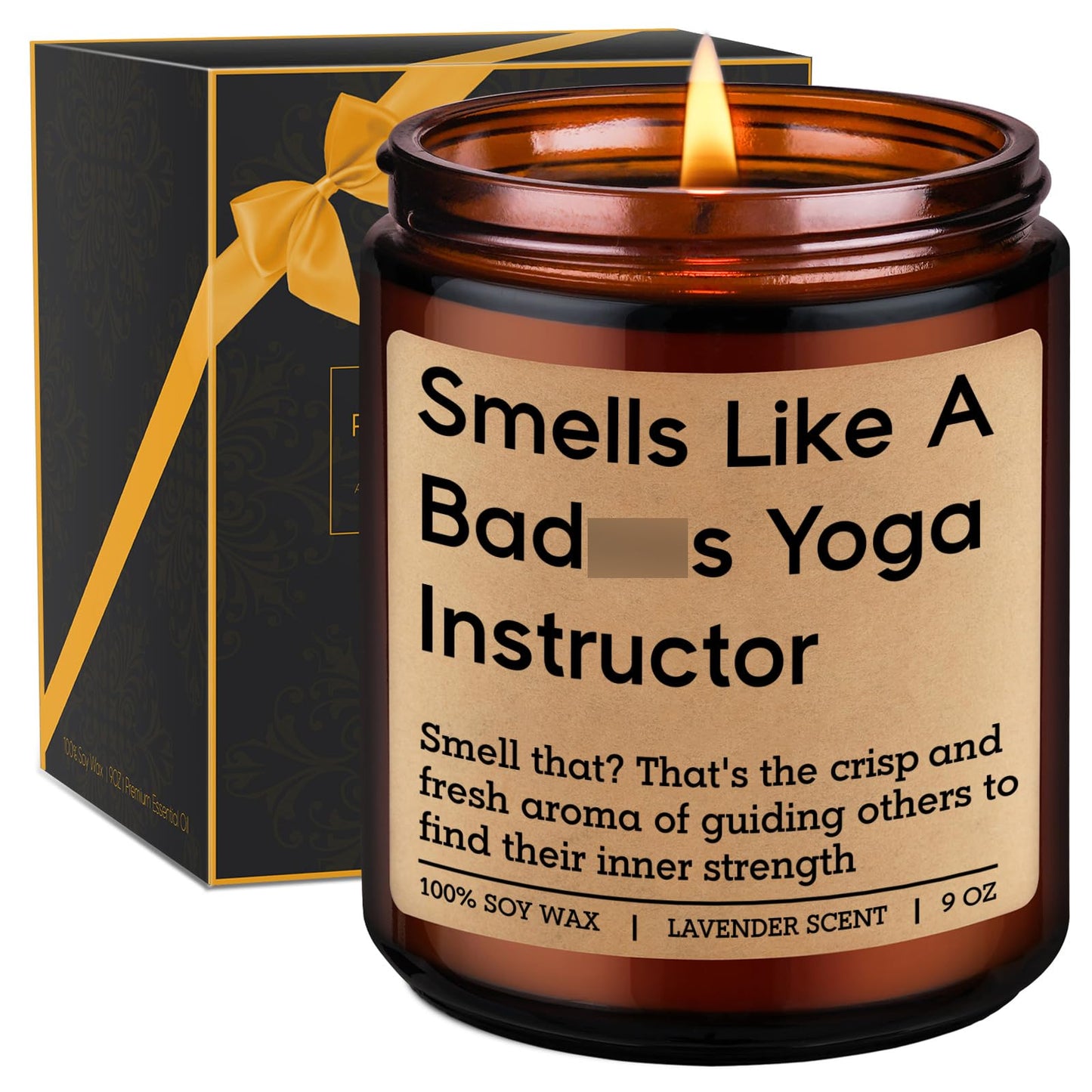 GSPY Scented Candle - Yoga Instructor Teacher Gifts, Yoga Gifts for Women, Men - Funny Meditation, Zen, Birthday, Mothers Day, Appreciation Ideas for Yogis, Yogic Lovers, Wellness Coach, Friend, Mom