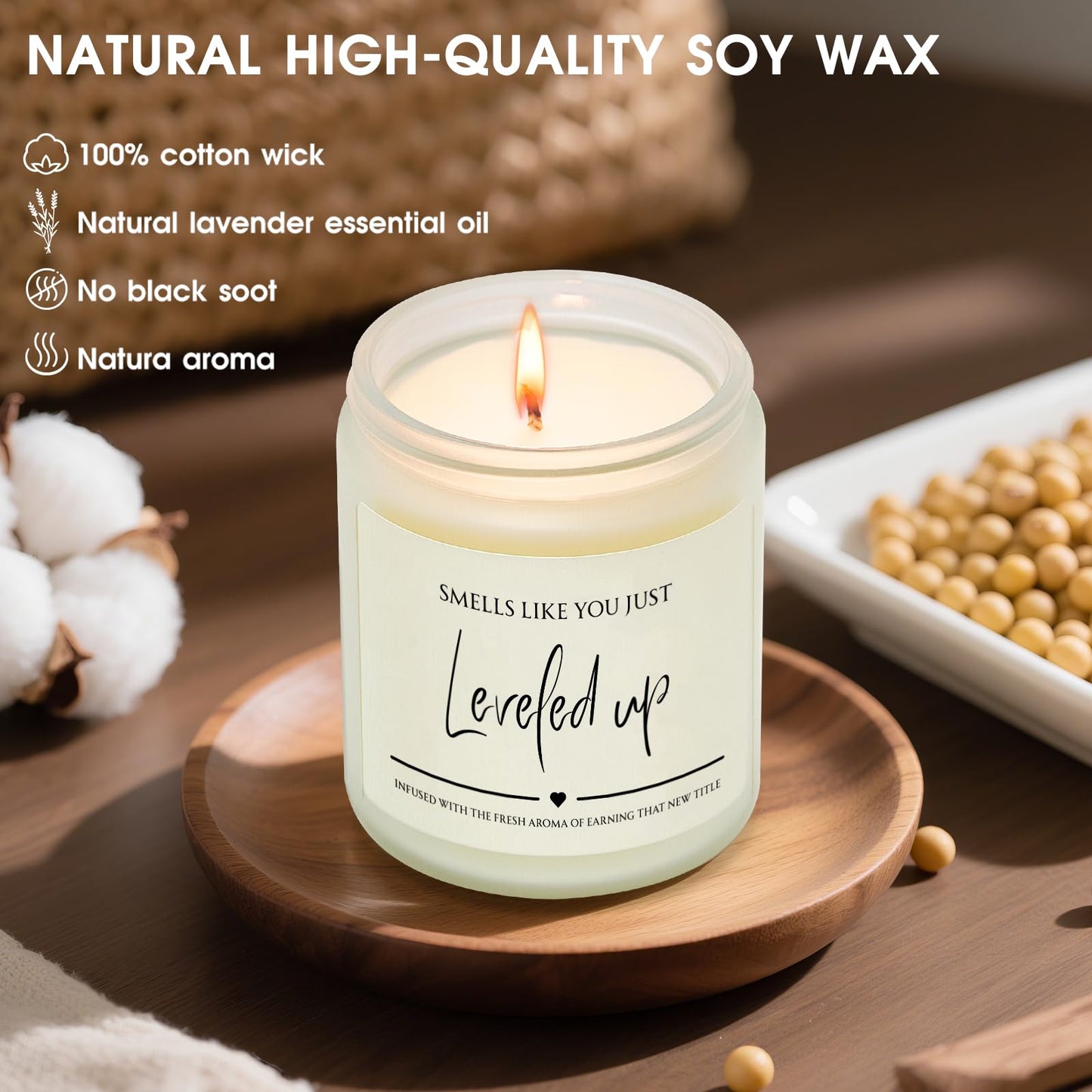 Kosmickiss Promotion Gifts for Women Men, New Job Gift, Congratulations Gifts for Women, Coworker, Boss, Friend, Handmade Funny Candle Gift Ideas