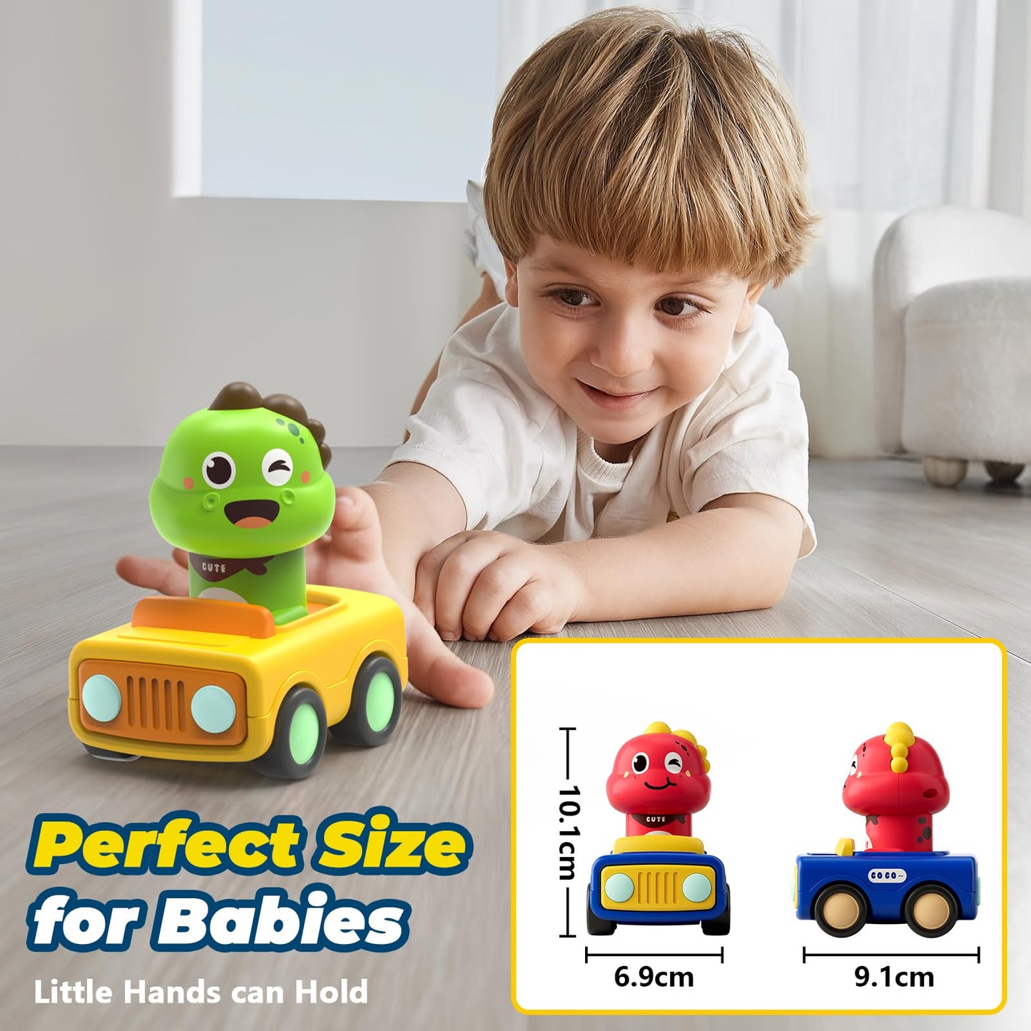 MOONTOY Car Toys for 1+ Year Old First Birthday Gifts for Boys,Press and Go Car Toys Baby Animal Racing Cars for Toddlers 1-3,Push Go Friction Car Toys Toys 12-18 Months Toddler Toys for One Year Old