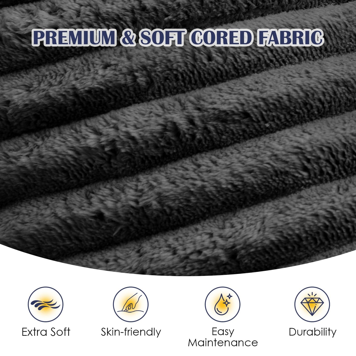 SHOUREN Stuffed Round Pouf Ottoman,Corduroy Foot Rest with Shredded Foam Filling, Lightweight and Fluffy Pouf Storage Ottoman for Living Room,Floor Poufs for Couch,20"x15", Dark Grey