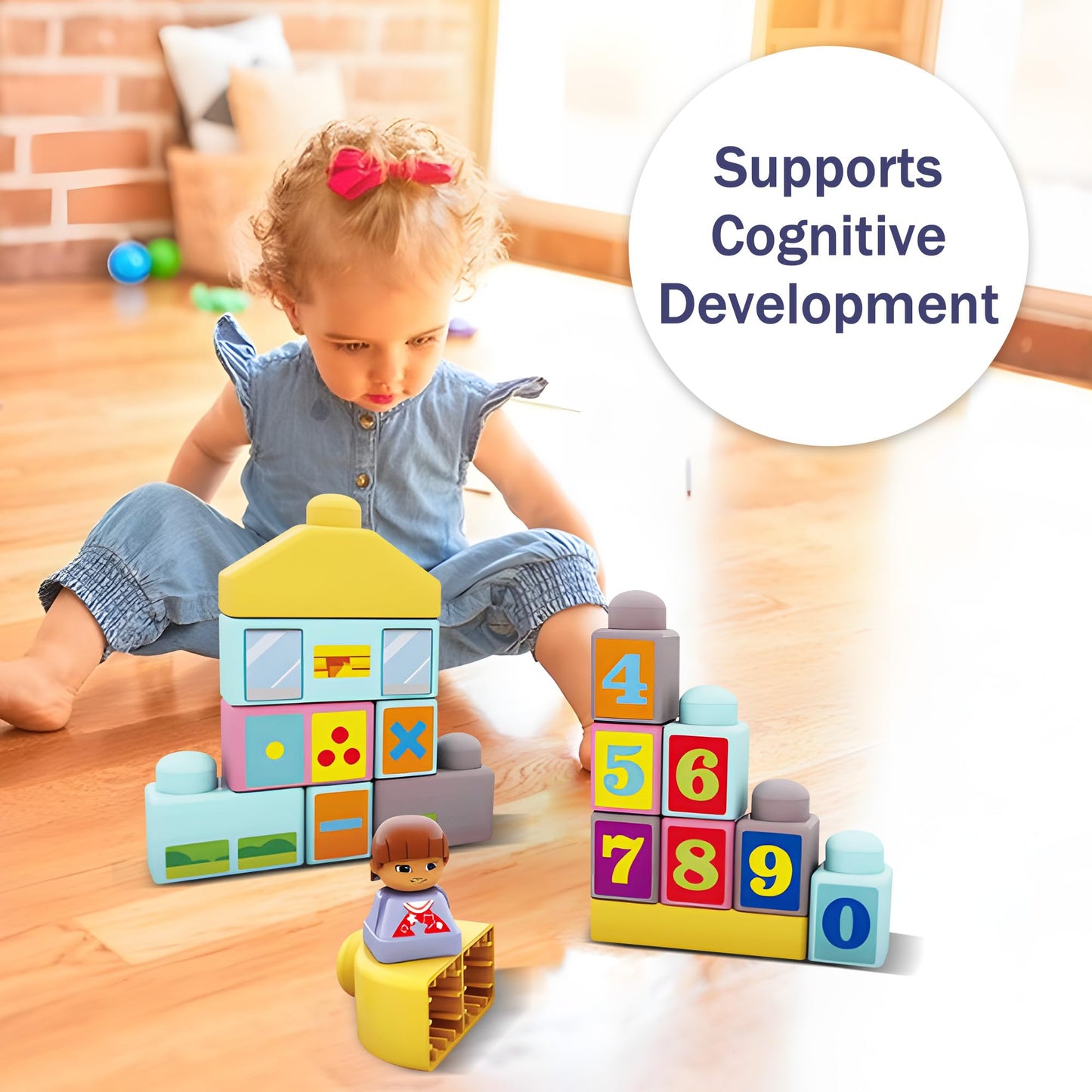 ROHSCE Baby Blocks 6 to 12 Months Kids Building Blocks Colorful Soft Blocks for Toddlers, Large Creative Stacking Blocks, STEM Soft Blocks for Baby 34 PCS, Toddler Stacking Toy Gifts