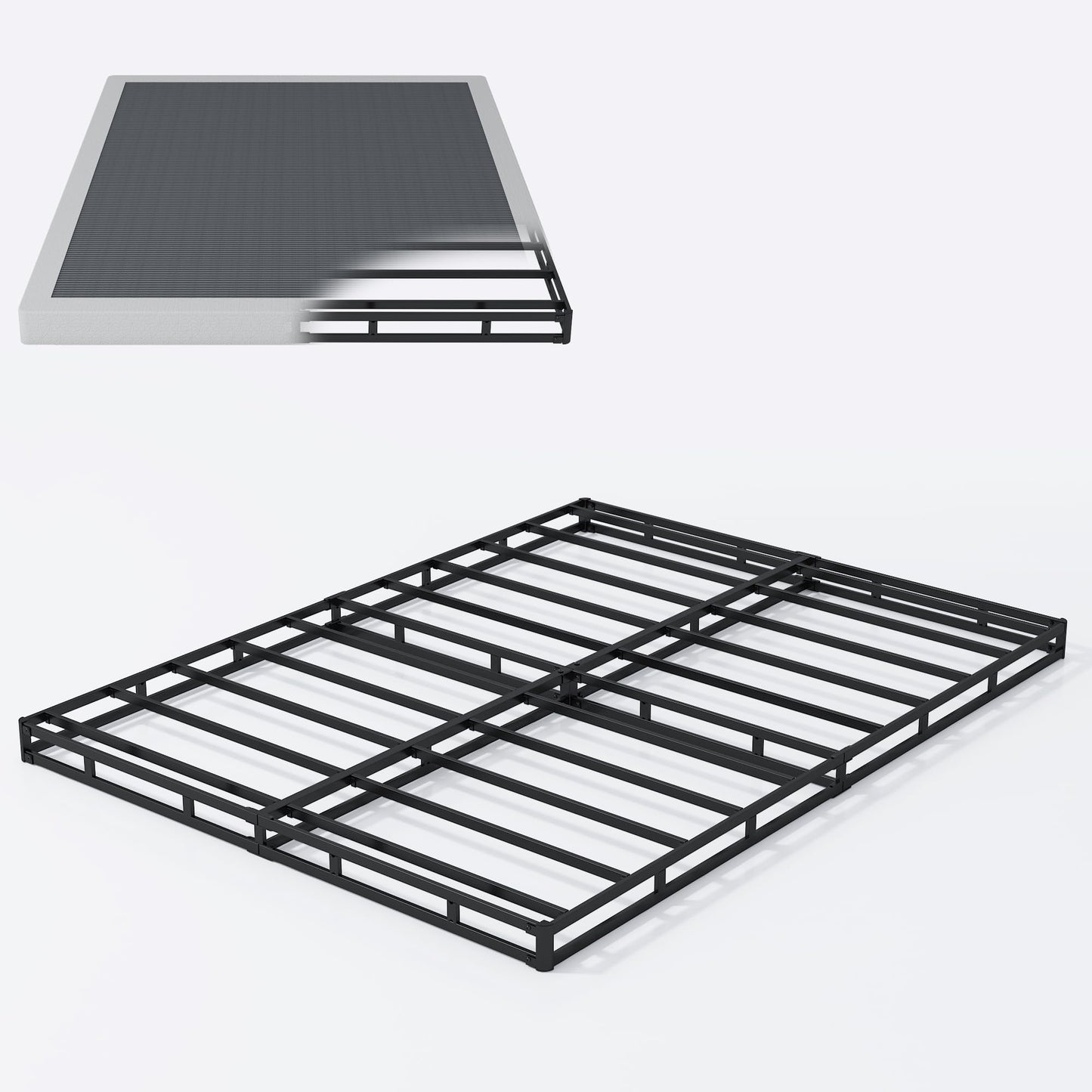 Vehowy 4 Inch Box Spring for Full Bed,Full Size Box Spring Only,Heavy Duty Mattress Foundation,Metal Bed Base,Non-Slip,Easy Assembly