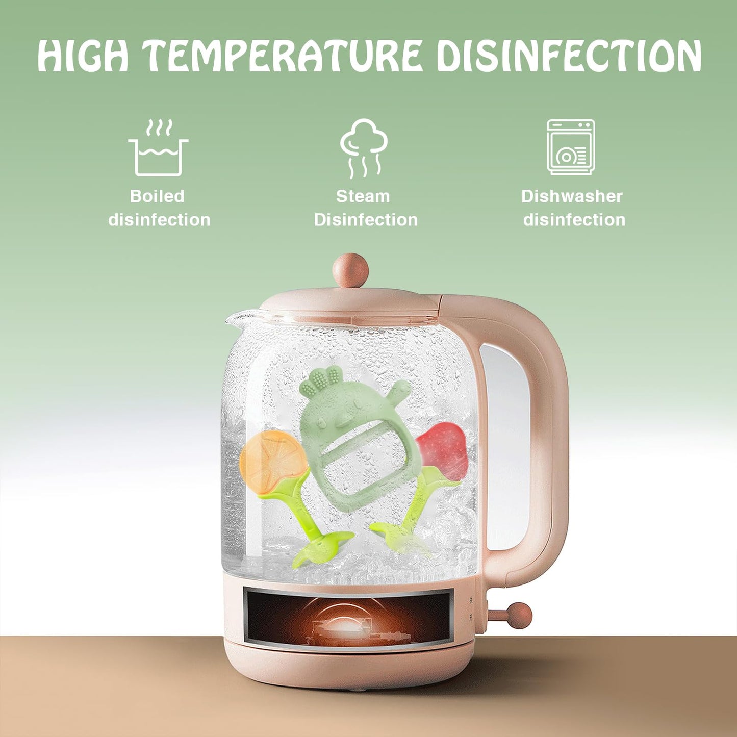 Baby Teething Toys for 0-6 6-12 Months (5 Pack) - Tinabless Food Grade Silicone Teething Mitten&Teething Relief Toys Set, BPA-Free, Freezer Safe for Infants and Toddlers, Silicone Baby Teethers(Green)