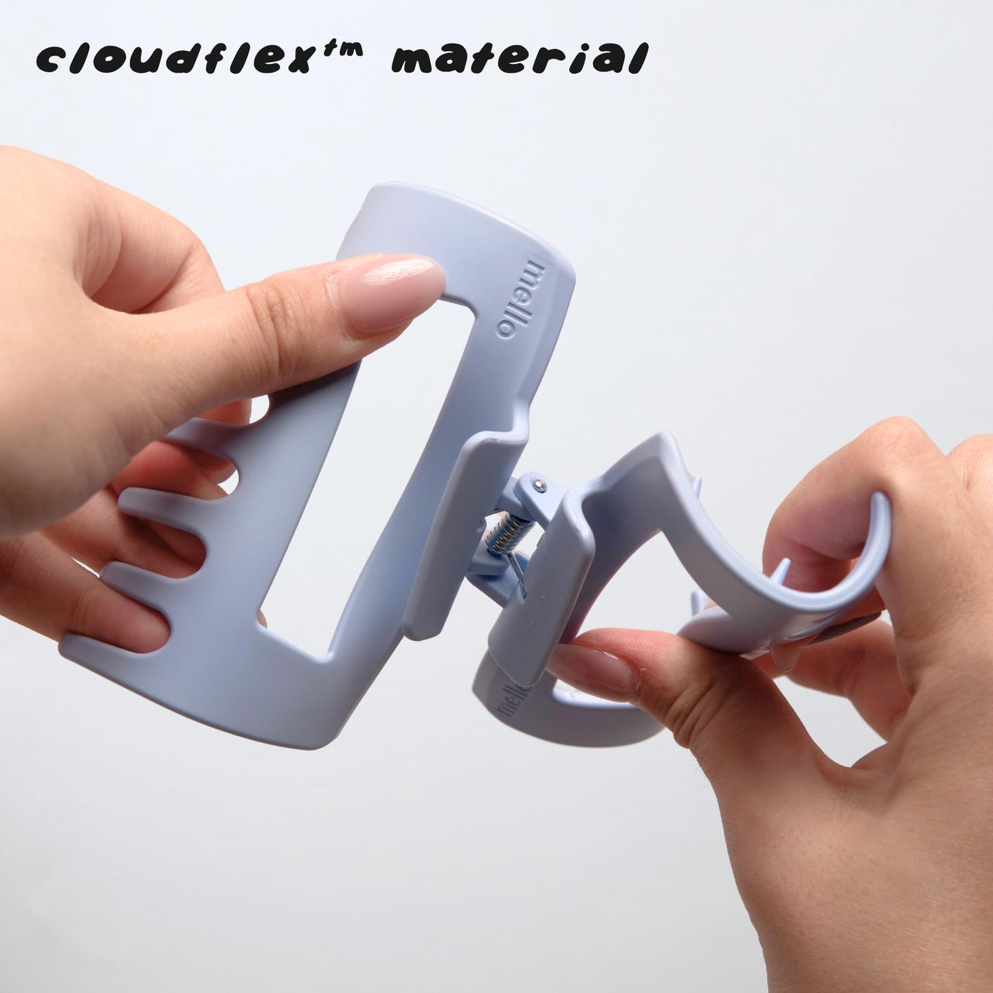 The Original Mello Hair Claw Clip Squishy Claw Clip Made in Korea Patent Pending 30021976 (Black, Medium)
