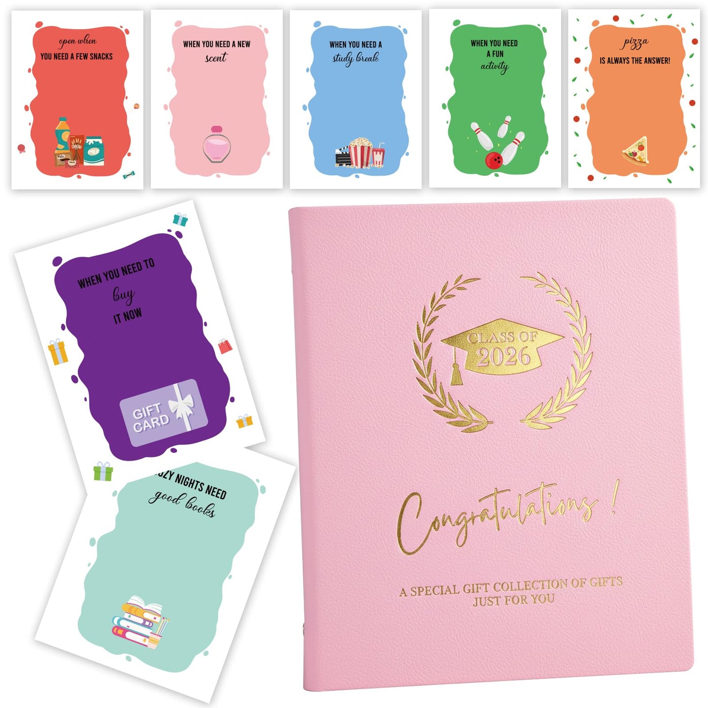 Graduation Gifts 2026, High School / College Graduation Gift Card Book, First Year of College Survival Kit from Parents for Her Girls Teens Students, Class of 2026 Gift Card / Cash Holder booklet