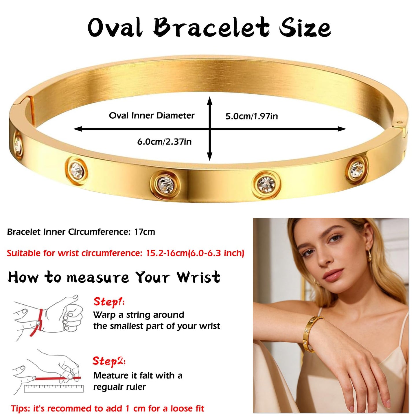 18K Gold Plated Paperclip Chain Tenni Bracelets Set, Stackable Rhinestone Bangle Bracelets for Women Tarnish Free Women's Trendy Jewelry Stainless Steel Hand Chain Bracelet Jewelry Gift Set for Women