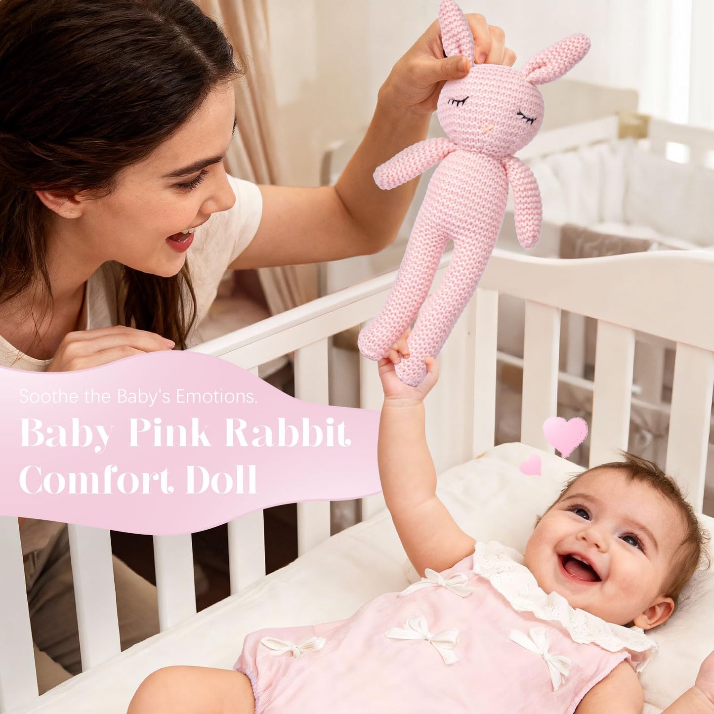 Golray Newborn Baby Girl Gifts New Born Cloths Baby Shower Gift with Bodysuit Cloth Soft Shoes/Socks/Blanket/Headband/Crochet Rabbit Toy/Greeting Card, New Born Essentials Baby Girl Gift Basket Stuff
