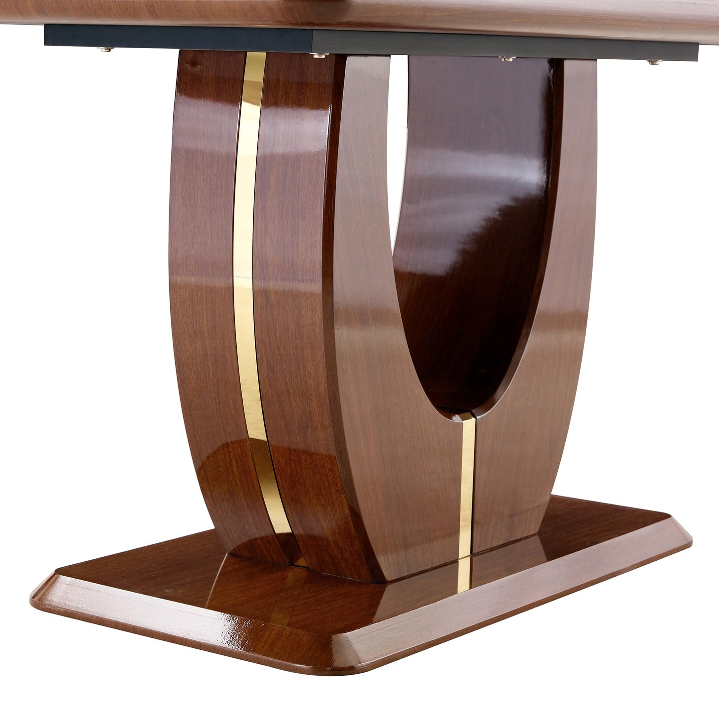 JUFU Modern Dining Table Set for 6, 63'' Kitchen Table Set with Faux Marble Tabletop and 4 PU Leather Upholstered 007 Brown Chairs, Dinner Table Set for 6, Ideal for Dining Room and Kitchen