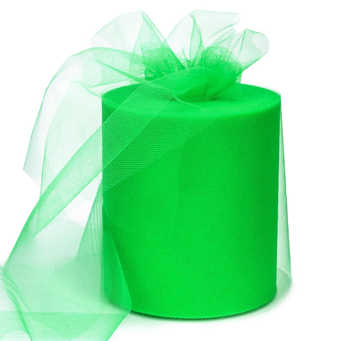 6" x 200 Yards Emerald Green Tulle Fabric Rolls, Green Spool Tulle Ribbon for DIY Tutu Skirt Gift Wrapping Bow Wedding Decoration Baby Shower Birthday Party Backdrop Craft Supplies