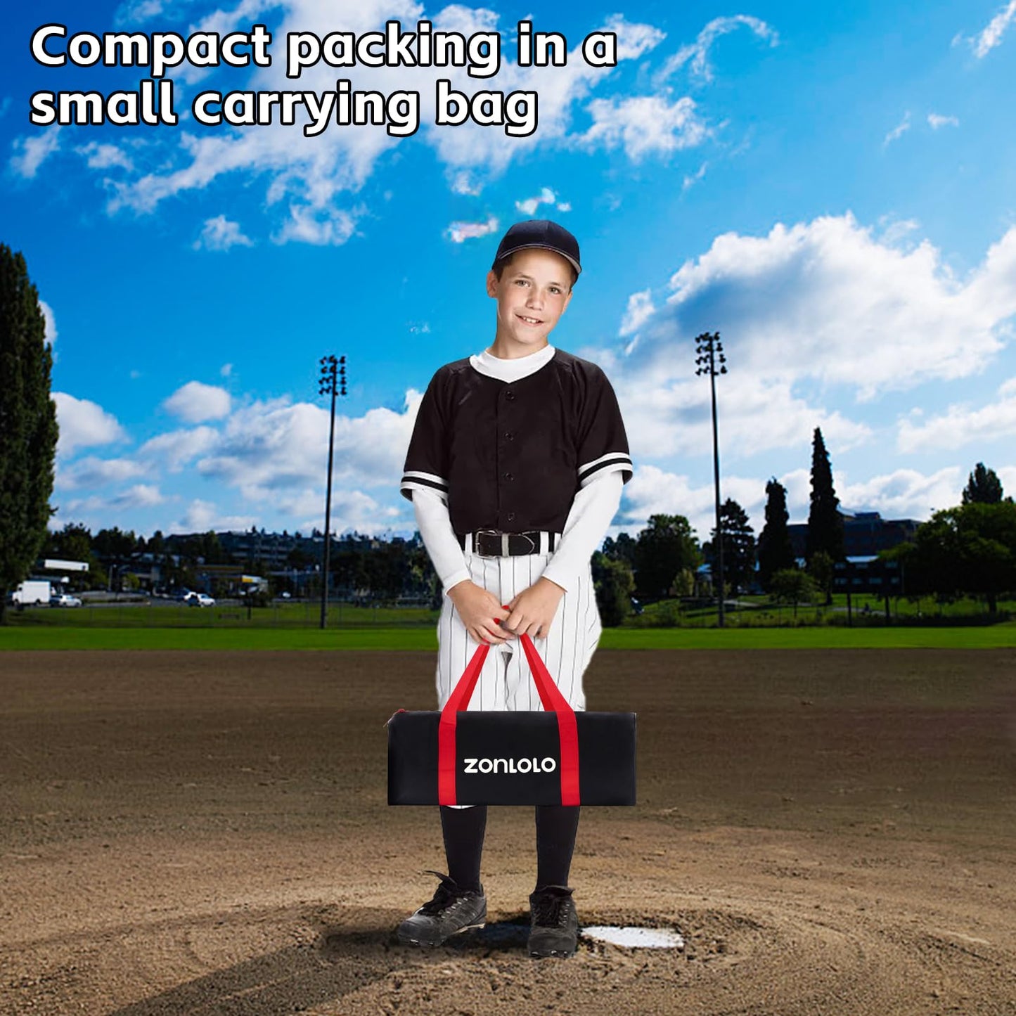 Zonlolo 6 x 6 FT Baseball Net with 3 Diffferent Targets, Portable Practice Net for Batting，Hitting，Pitching and Throwing,Compact Package with Small Carrying Bag，Great for Kids !