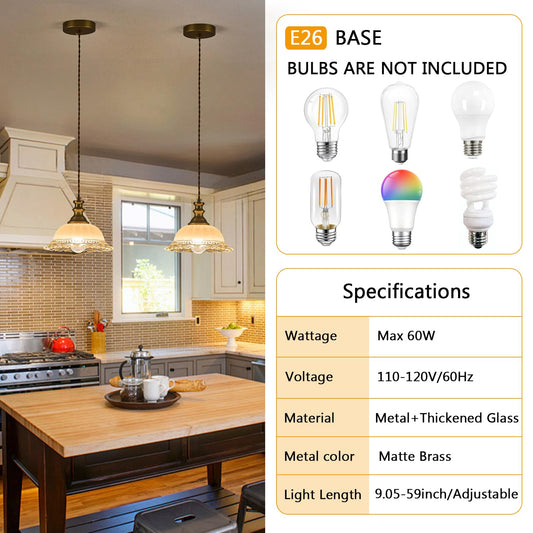 HDDFL Glass Pendant Lights Modern Pendant Lighting Fixtures 11.8 in Hanging Lamp for Kitchen Island Bedroom Dining Room Coffee Shop Hallway Brown and Brass