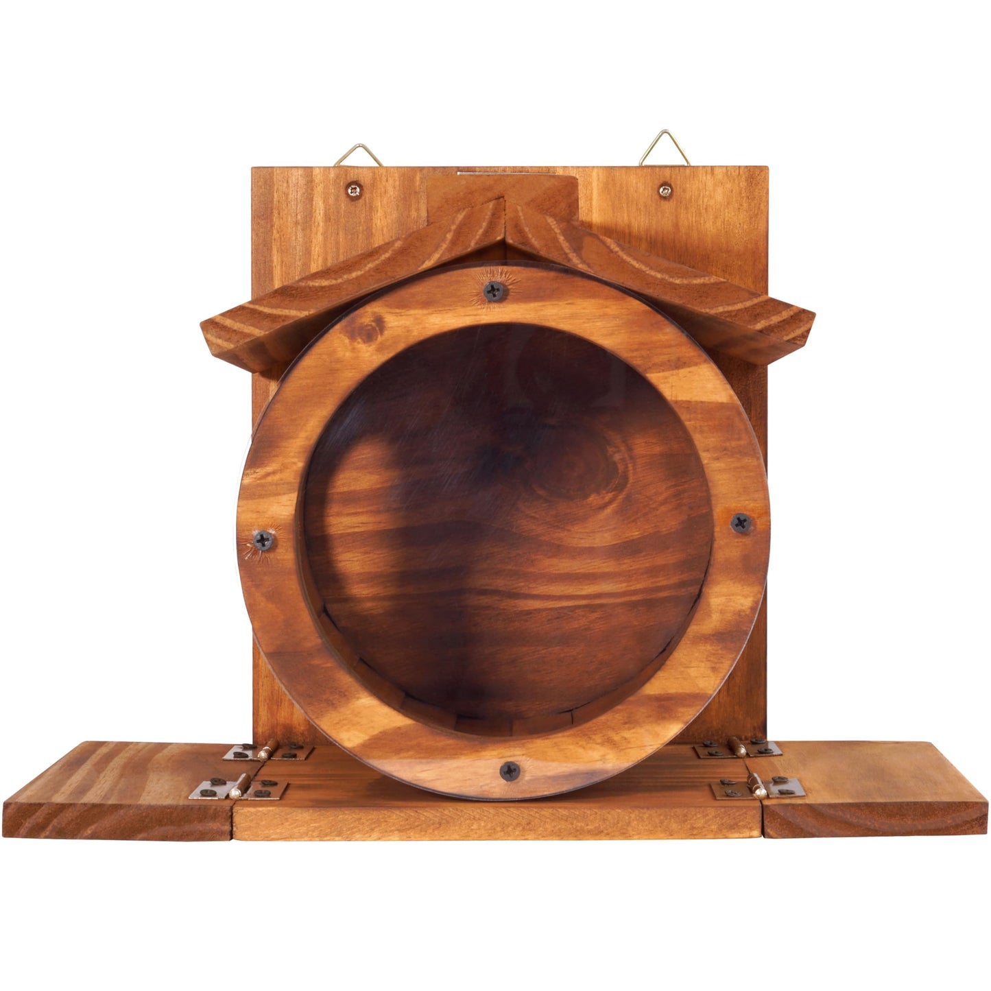 MIXUMON Wood Squirrel Feeder, Squirrel Feeders for Outside Winter, Wooden Chipmunk Feeder for Corn, Peanuts, Durable Box Easy to Fill with The Roof Can Be Opened