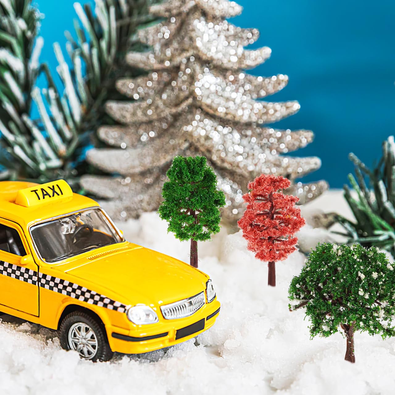 TOPPERFUN 12PCS Miniature Trees, Model Tree for Diorama Supplies and Railway Scenery, Fake Mini TRE·ES for Crafts, Fairy Garden Accessories for Micro Landscape and Train Decoration, 3.34in