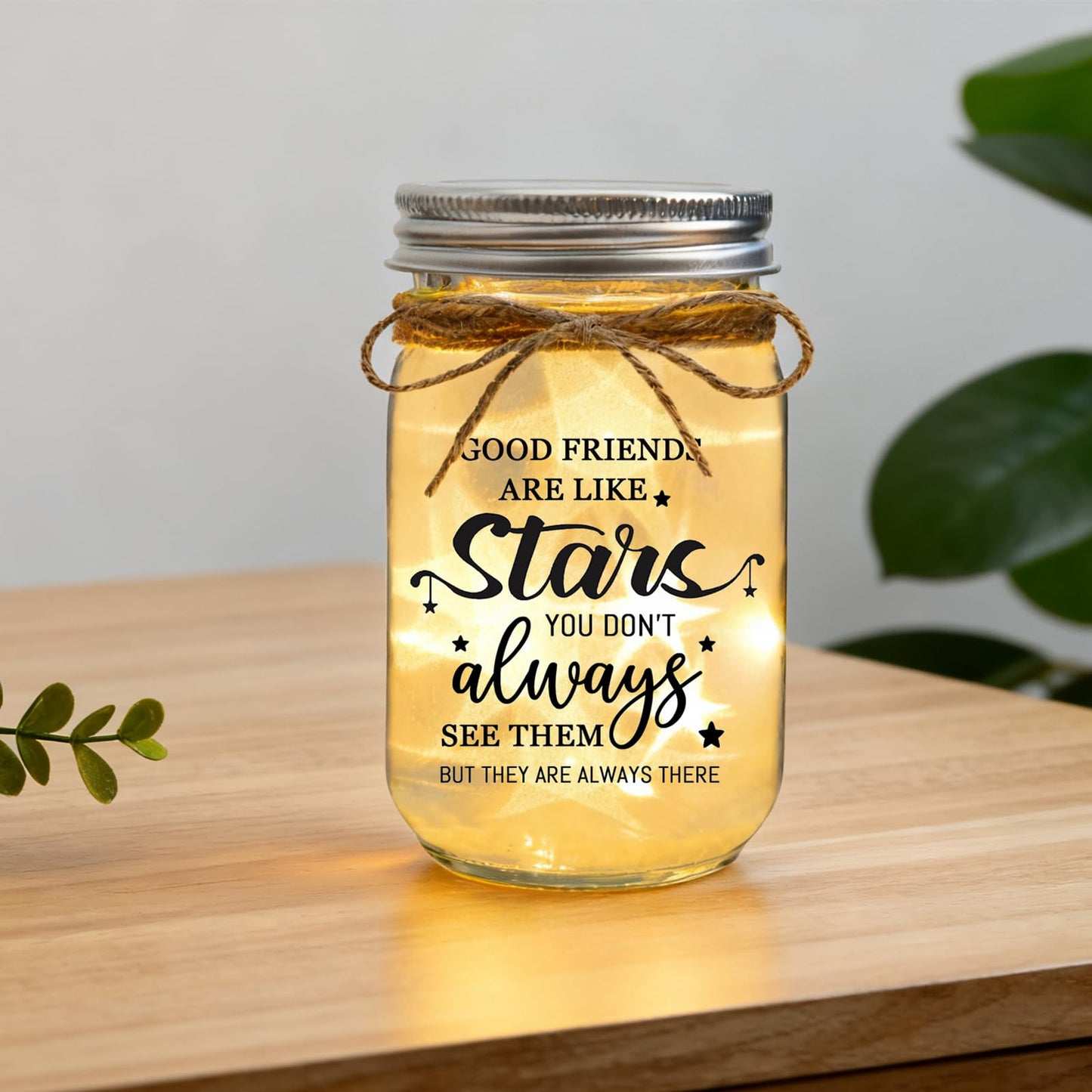 COZITED Friendship Gifts for Women - Good Friends are Like Stars Mason Jar Night Light, Unique Best Friend Birthday Gifts for Women Friends Christmas Valentine's Mother's Day Long Distance Gift