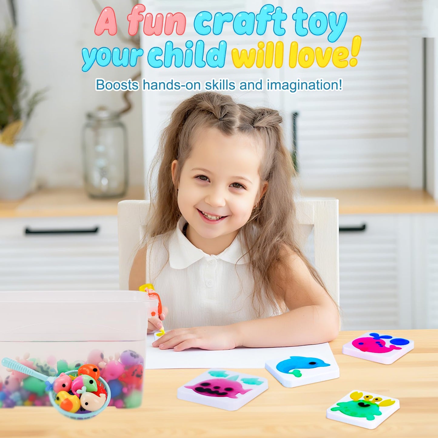 Teexpert Magic Water Elf Toy Kit – Art and Crafts for Kids Girls Boys Ages 3 4 5 6 7 8 9 10 11 12 - DIY Craft Toy Birthday to Make Aqua Fairy Squishy Water Pets