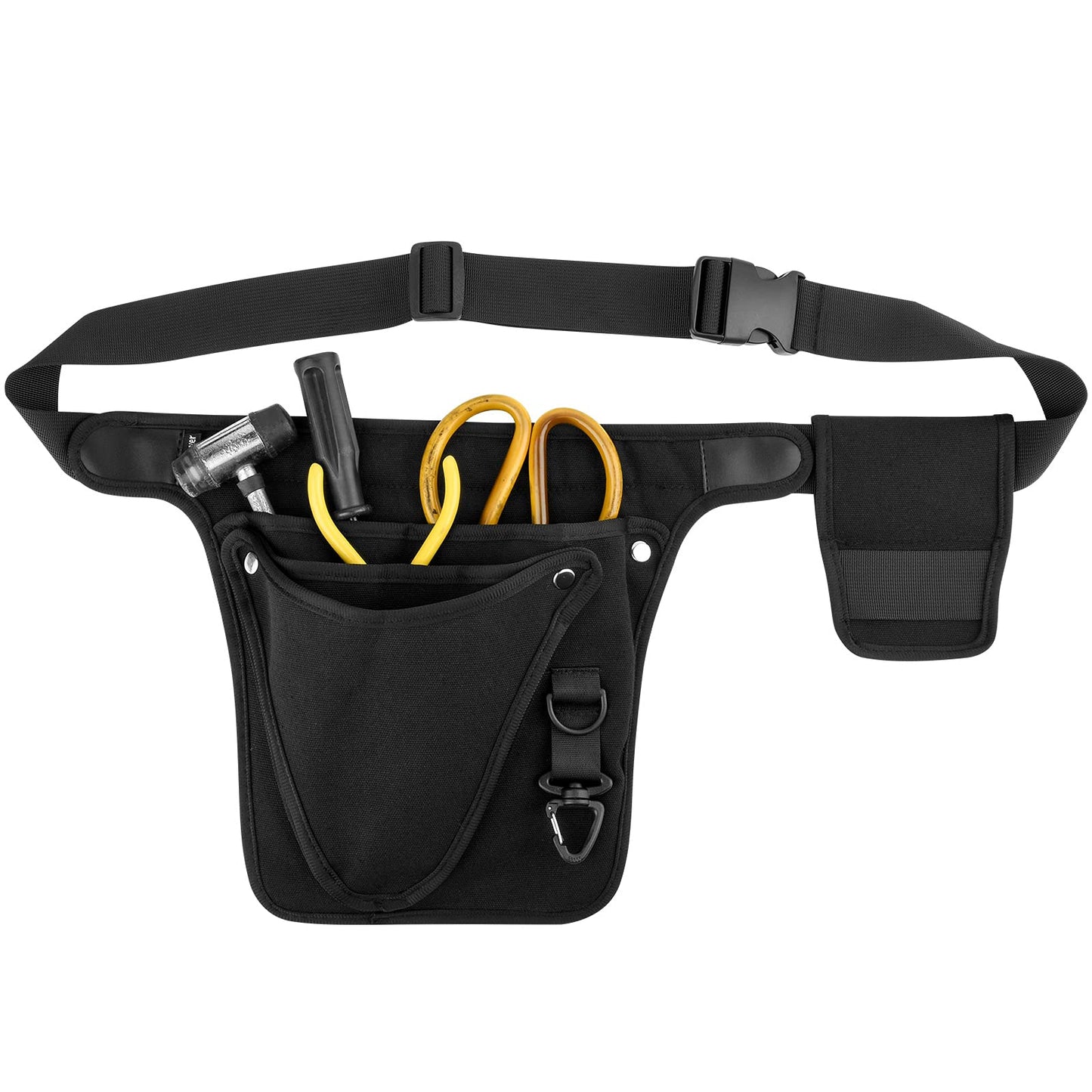 Garden Tool Belt Holster for Women & Men- Womens Adjustable Tool Belt Pouch for Electrician, Carpenter and Construction - LIFETIME Heavy Duty Oxford - Fits from 24" to 53" (Black)