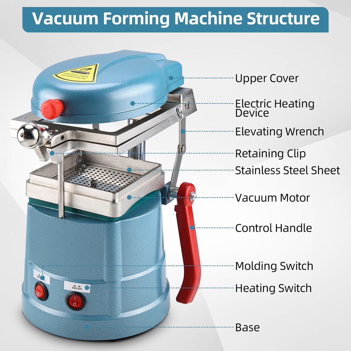 NORJIN Vacuum Forming Machine 110V, Lab Equipment Vacuum Suction Heat Molding Former with Steel Balls