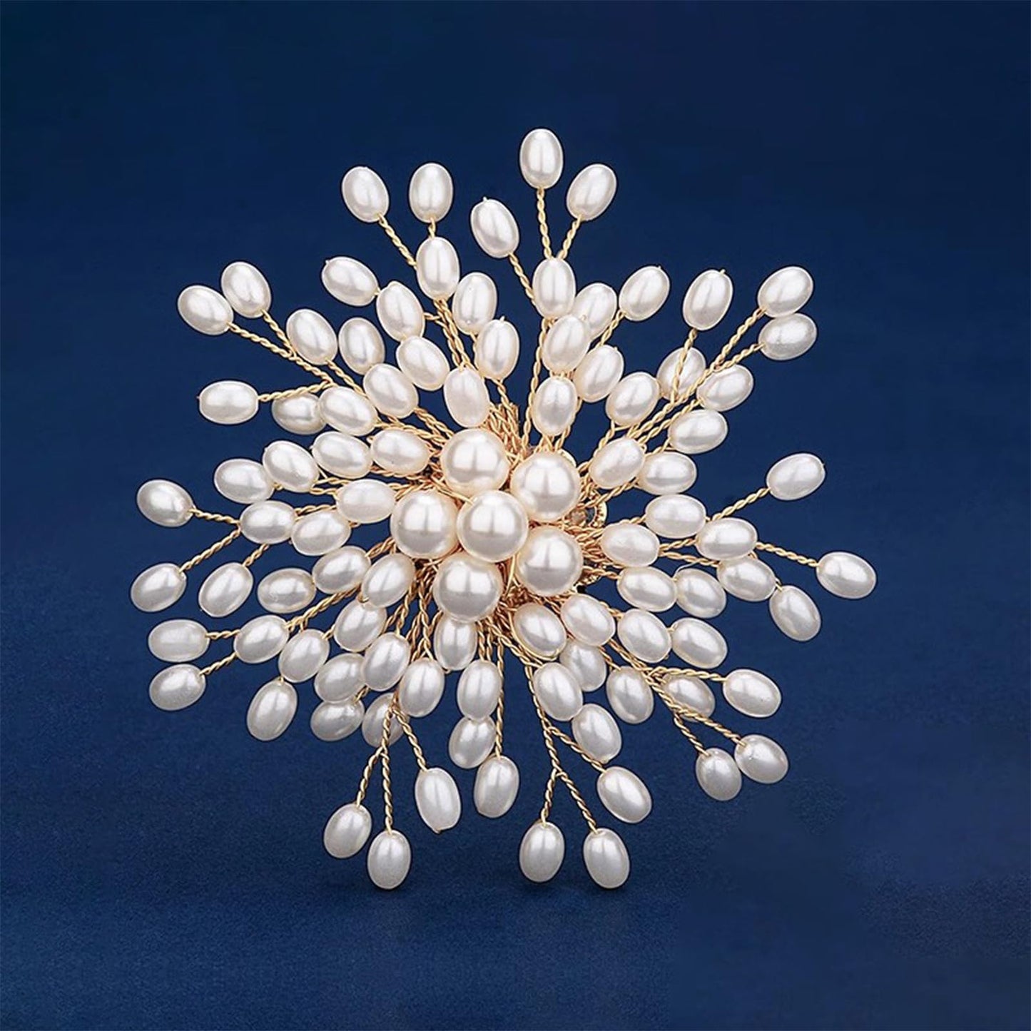 Charm White Pearl Brooch Pins for Women,Striking Large Pearl Flower Statement Costume Pin Graceful Wedding Anniversary Prom Jewelry Gifts (Pearl4)