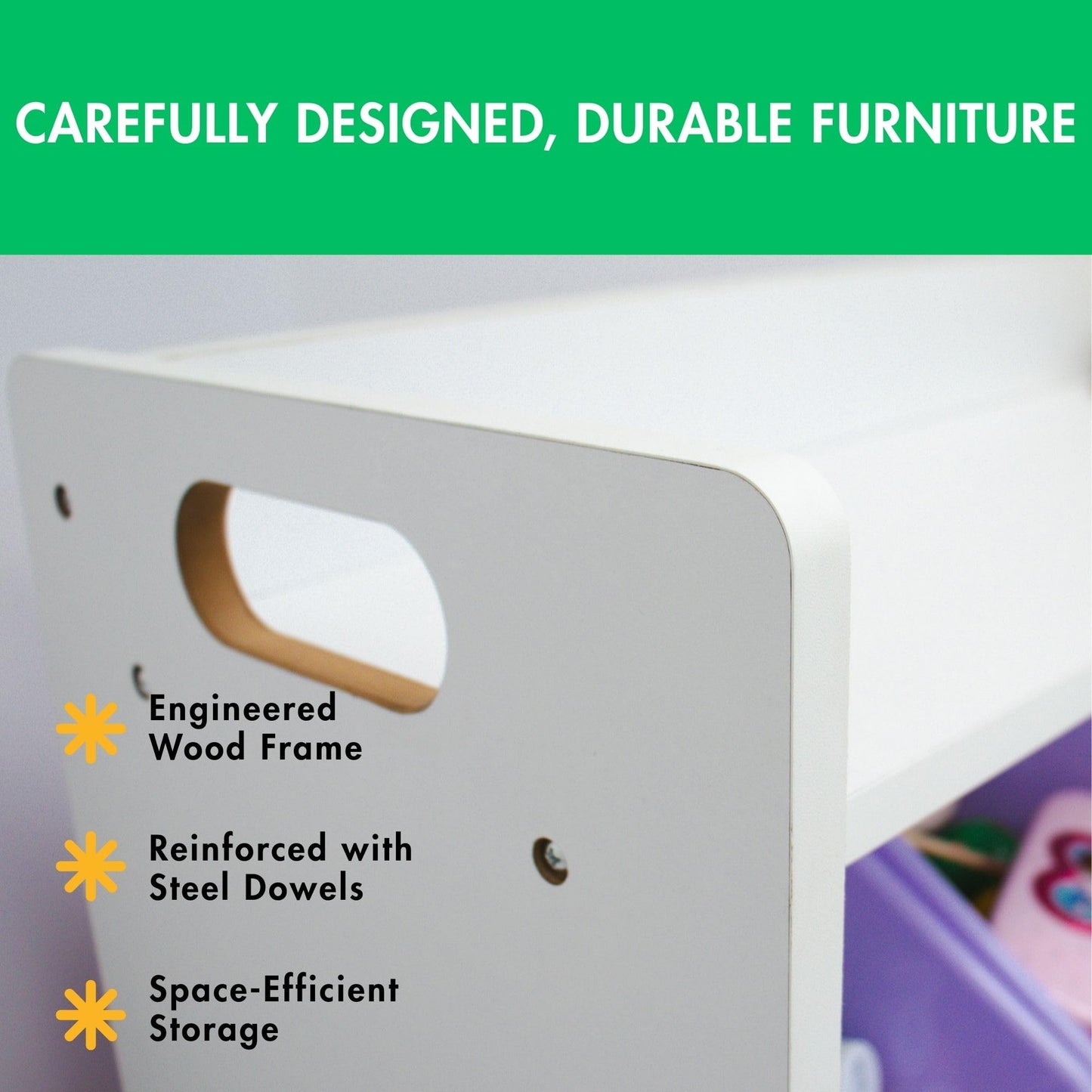 Humble Crew Toy Storage Organizer with 9 Removable Storage Bins for Kids Playroom, 3-Tier with Top Shelf Toddler Toy Organization, White/Pink/Purple/Aqua