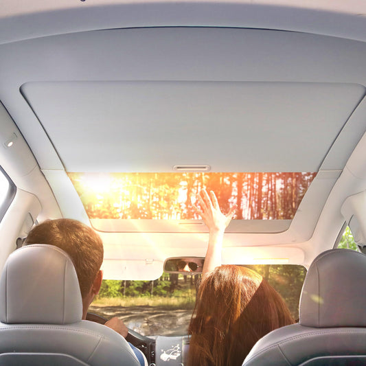 oEdRo Fit 2020-2024 Tesla Model Y Retractable Sunshade Roof, Upgraded 3.0 Full Coverage Windshield Glass Roof Sun Shade, UV Protection & Heat Resistance Shade Compatible with 2020-2024 Tesla Model Y