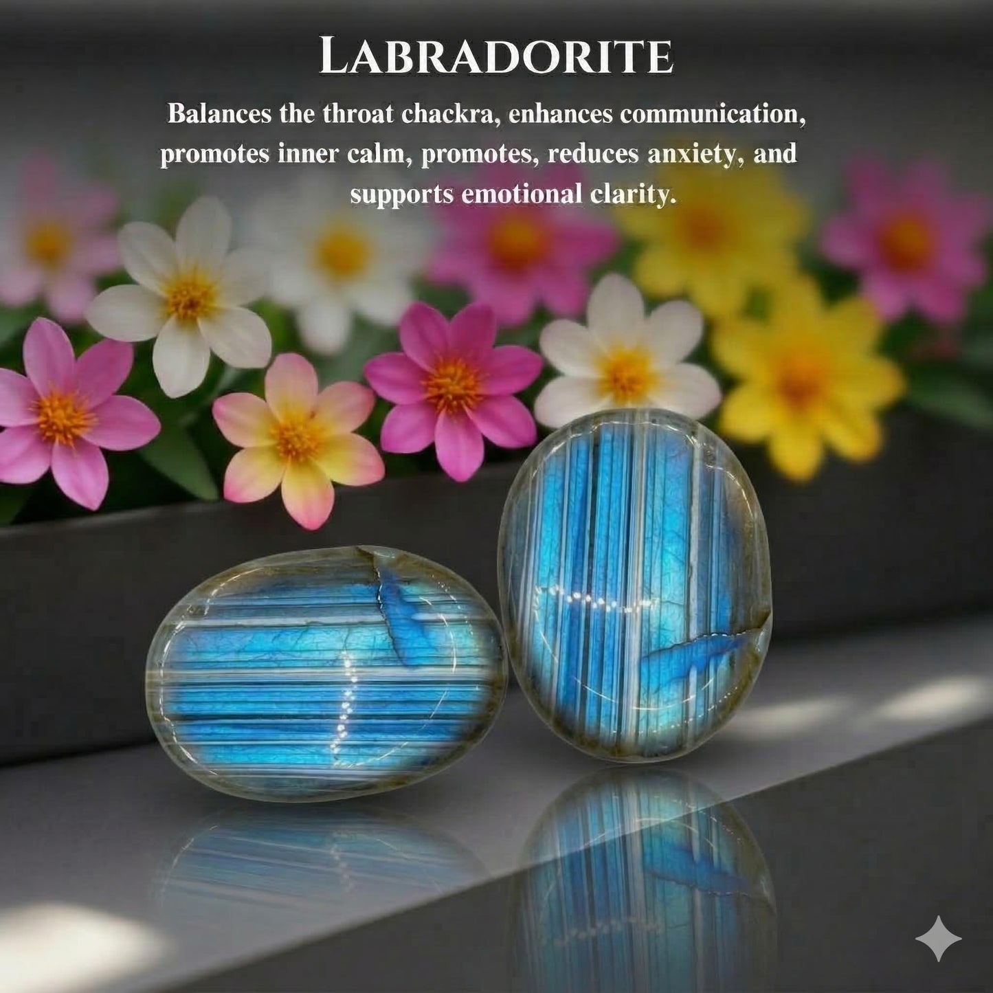 GEMSCITE Labradorite Thumb Worry Stones Metaphysical Gemstone Crystal Healing Reiki Men Women Gift FENG Shui Positive Energy Love Wellness Palm Stones Wicca Powerful