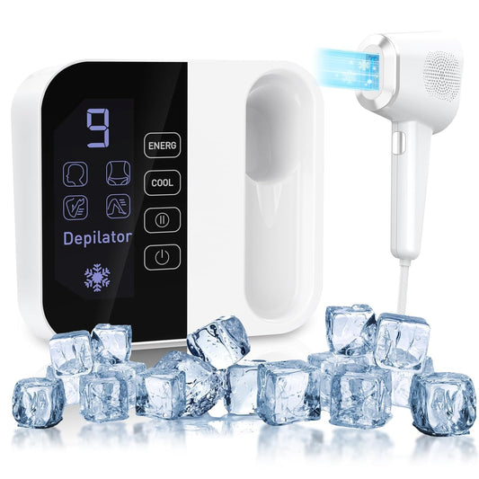 OPT Laser Hair Removal Device for Women & Men, At-Home IPL Hair Removal with Ice Cooling, 999,999 Flashes, Painless Laser Hair Removal for Face, Legs, Armpits, Bikini Line, and More – 9 Energy Levels