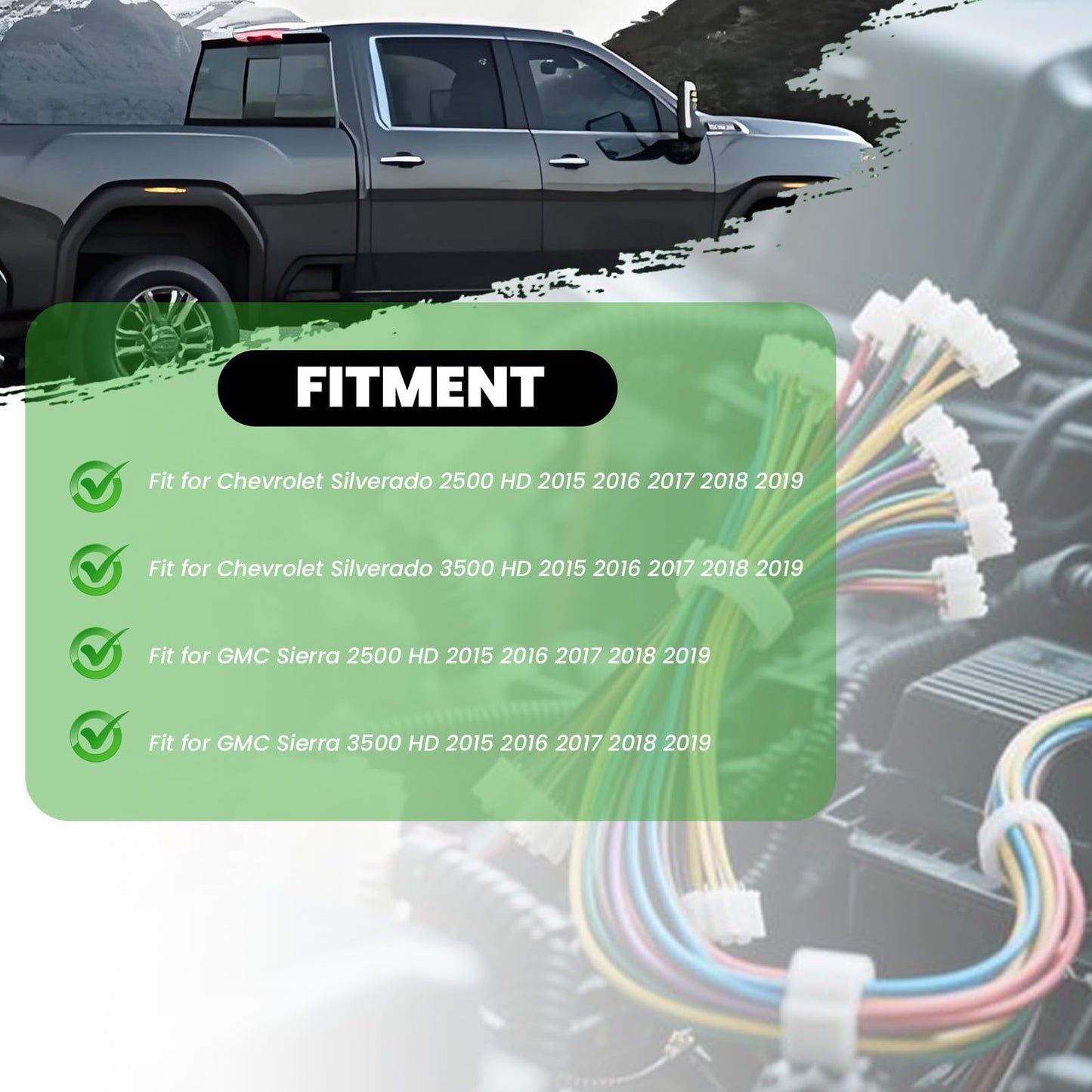 Front Object Alarm Wire Harness Fit for Chevrolet Silverado GMC Sierra 2500 3500 HD 2015-2019 Park Assist Sensor Wiring Loom Replace 23261392 2326-1392