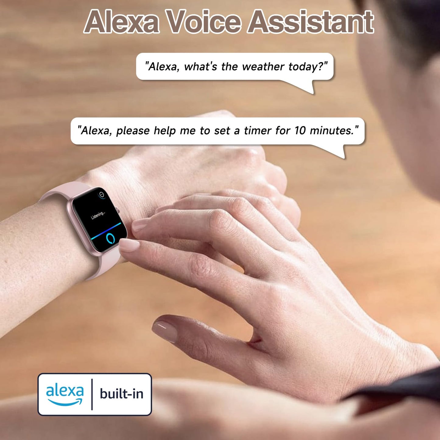 Smart Watch for Women Men with Bluetooth Call, Alexa Built-in Smartwatch, 1.83"DIY Dial Fitness Watch with Sleep Heart Rate Monitor, 110+ Sport Modes, IP68 Waterproof Watch Compatible with Android iOS