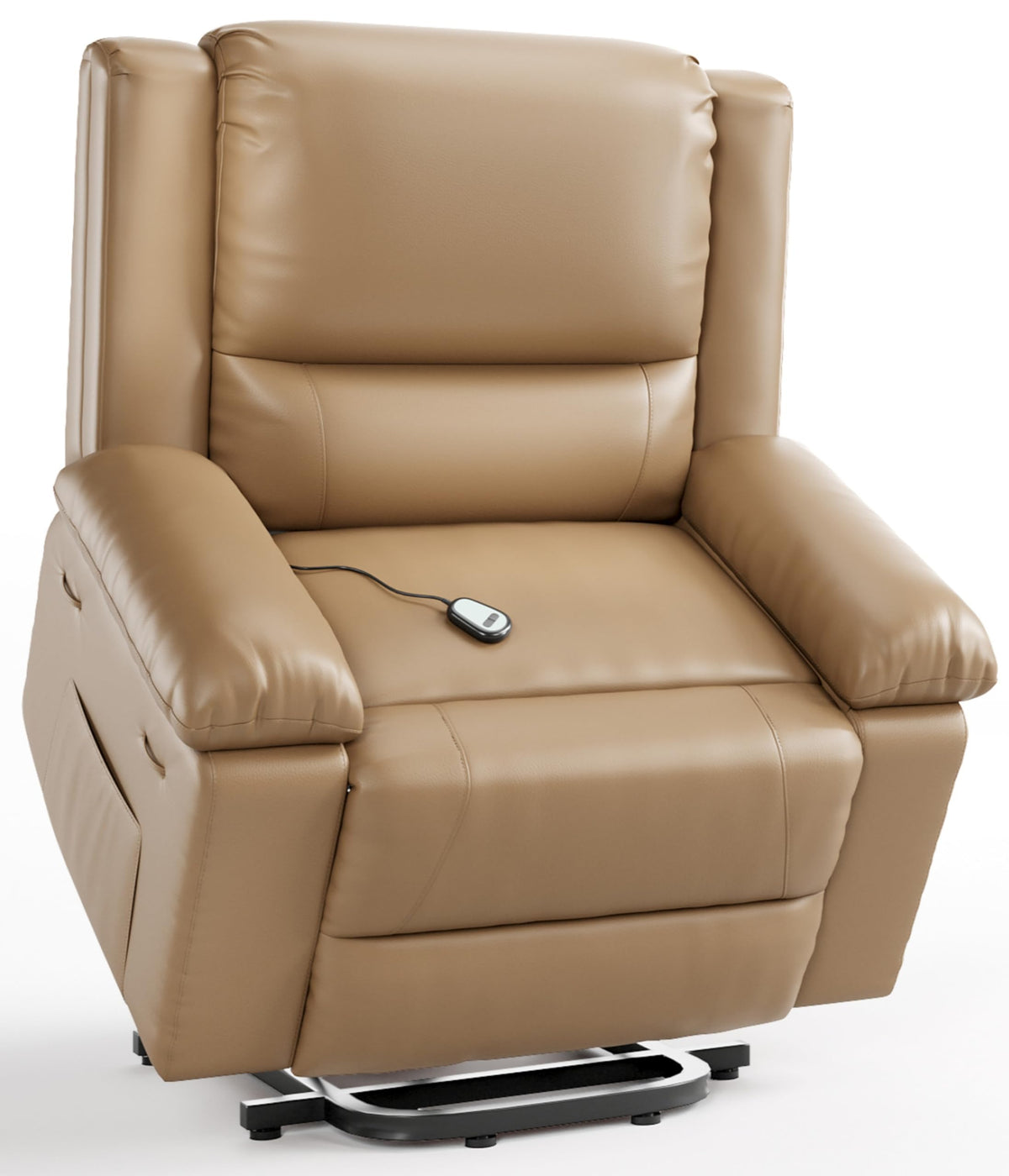 GarveeHome Power Lift Recliner Chair - Heat and Massage, Faux PU Electric Lift Recliner for Elderly & Mobility Impaired, Adjustable Back and Legs, Heavy Duty Lift Chair for Seniors