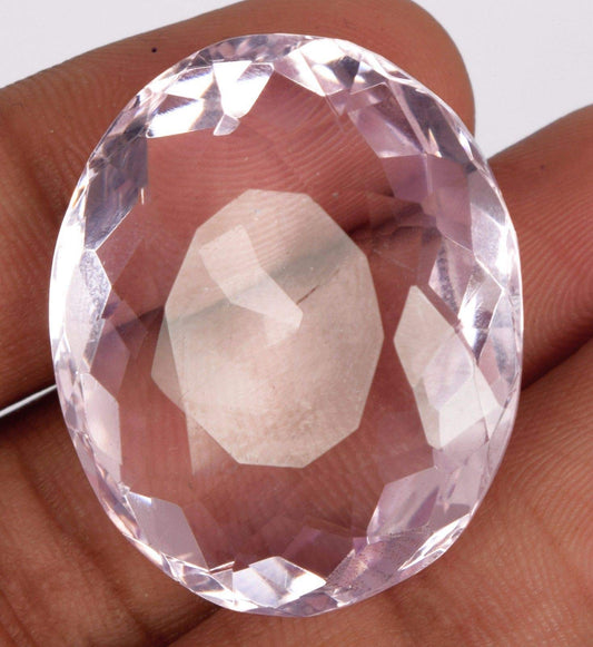 GEMHUB Oval Cut Pink Topaz Stone 65.50 Ct. Faceted Translucent Loose Gemstone Beads for Jewelry Making