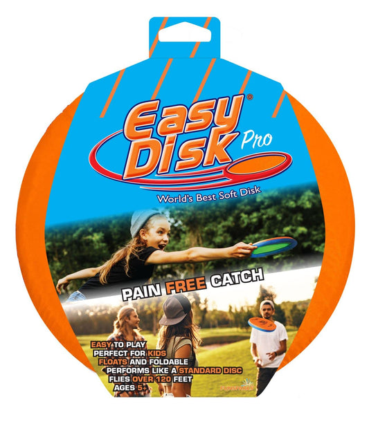 Funsparks Easy Disk Pro Orange Large - Soft Catch Flying Disc - Indoors or Outdoors Games for Kids, Toddlers or Beginner Ultimate Flying Disc - Improves Hand Eye Coordination and Focus