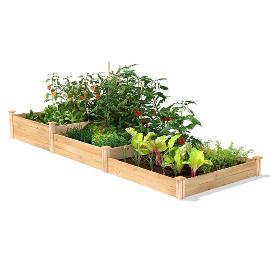 4 ft x 12 ft Cedar Wood 3 Tier Raised Garden Bed - Made in USA New
