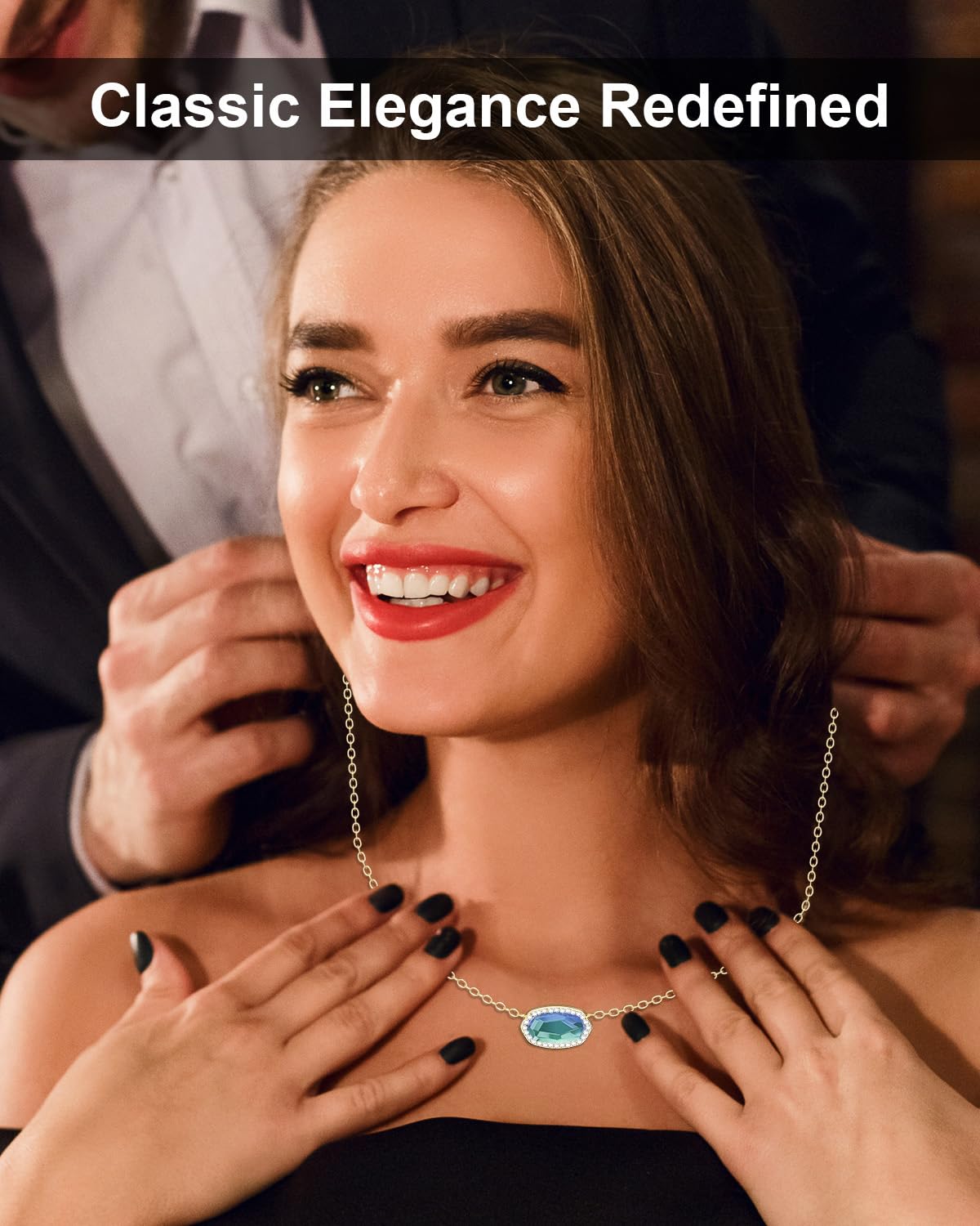 AICase 18K Gold Plated Pendant Necklace for Women,Diamond Rhinestone Dainty Fashion Jewelry,Anniversary Wedding Birthday Gifts for Women/MoM/Sister/Friends/Her/Wife/Grandma/Coworker_Sky Blue