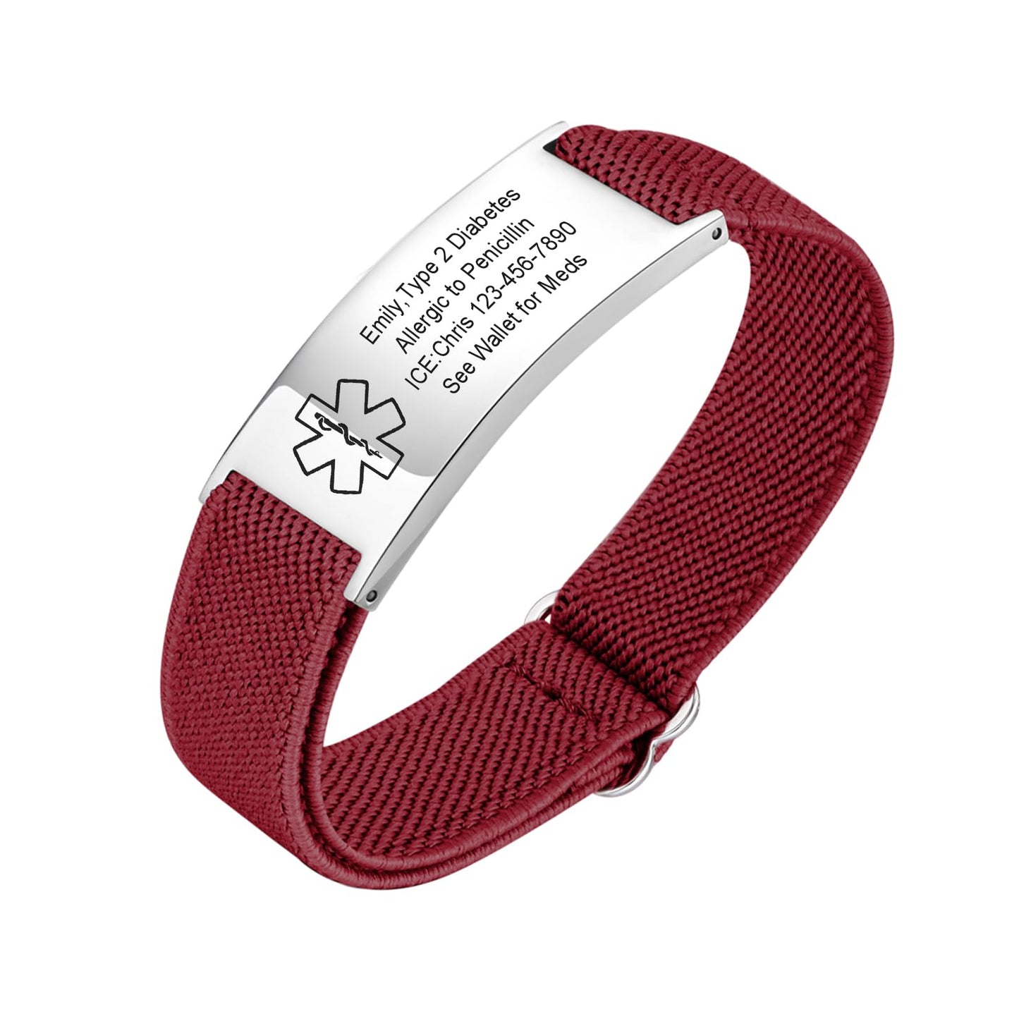 VNOX Medical Alert Bracelets for Men & Women with Free Engraving Adjustable Stainless Steel Mesh Emergency Medical ID Bracelets Wristband