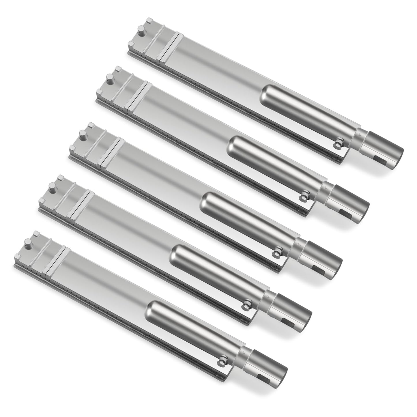 Plowo Cast Stainless Steel Burner for Bull BBQ Replacement Parts for Blaze, Lion Premium, Cal Flame, Beefeater, Aussie, CharBroil, Nexgrill, Barbeques Galore Turbo and More Gas Grill, 16 1/8", 5 PC