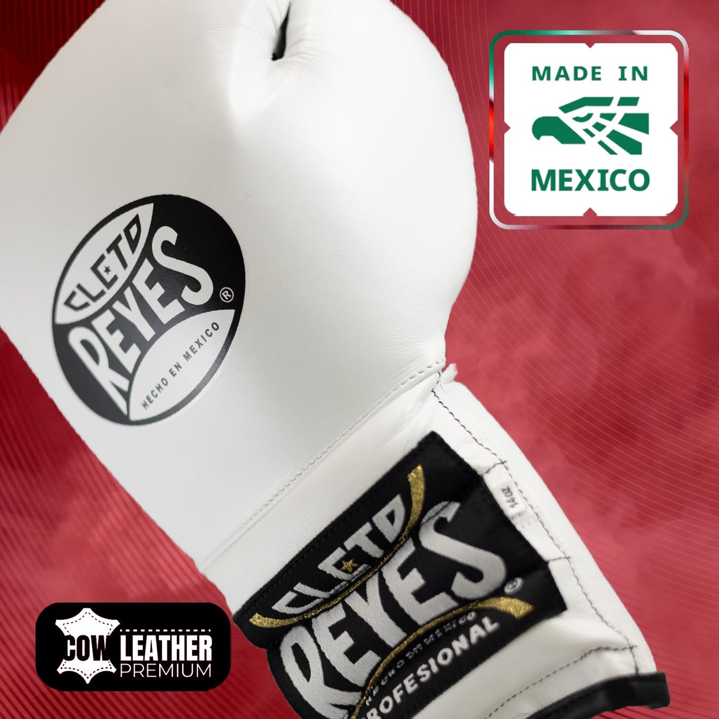 CLETO REYES Traditional Professional-Grade Boxing Gloves with Laces for Training, Sparring and Heavy Punching Bags for Men and Women, MMA, Kickboxing, Muay Thai, 16oz, Solid Gold CRE