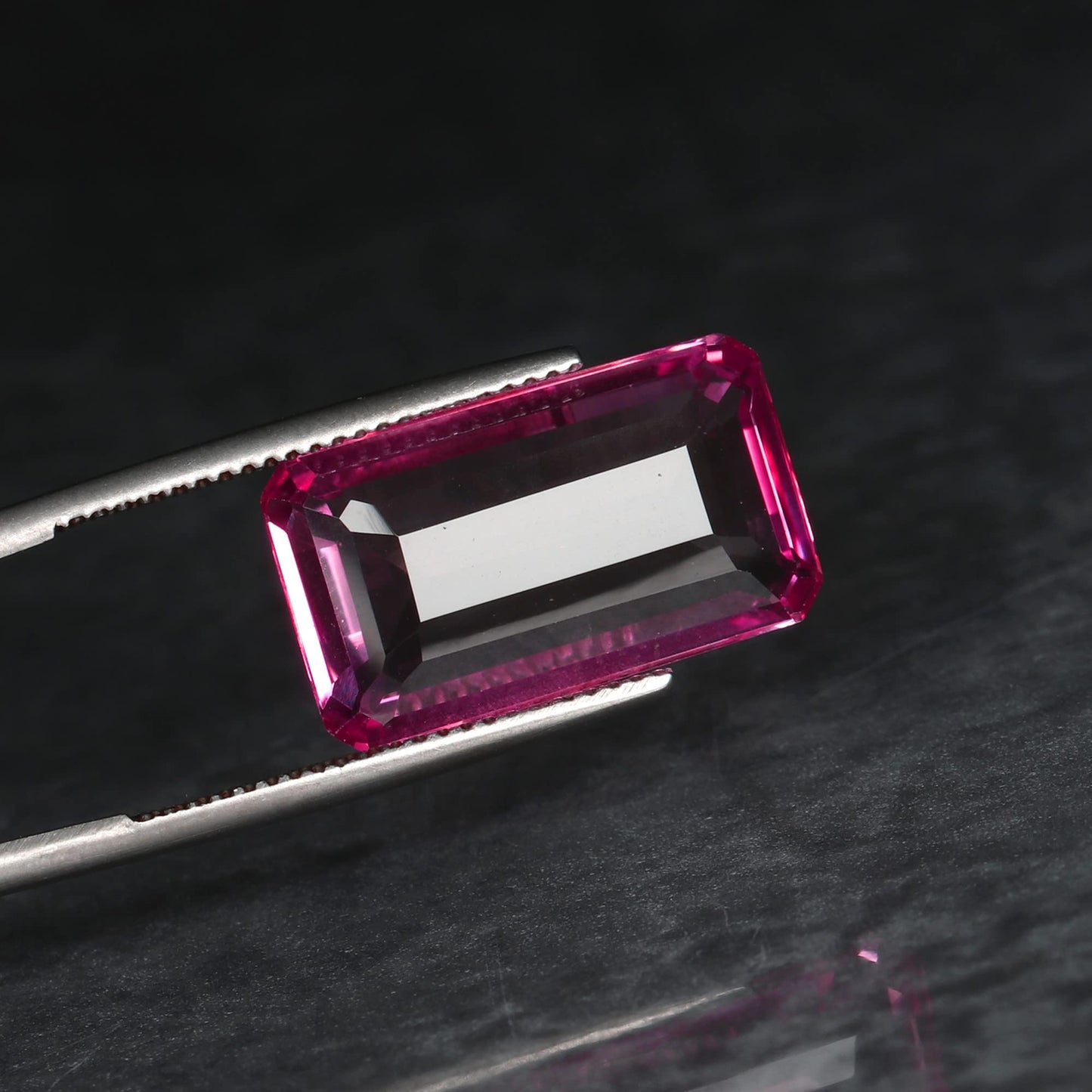REAL-GEMS - 14. Carat Pink Kunzite Emerald Cut Loose Gemstone for Thanks Giving