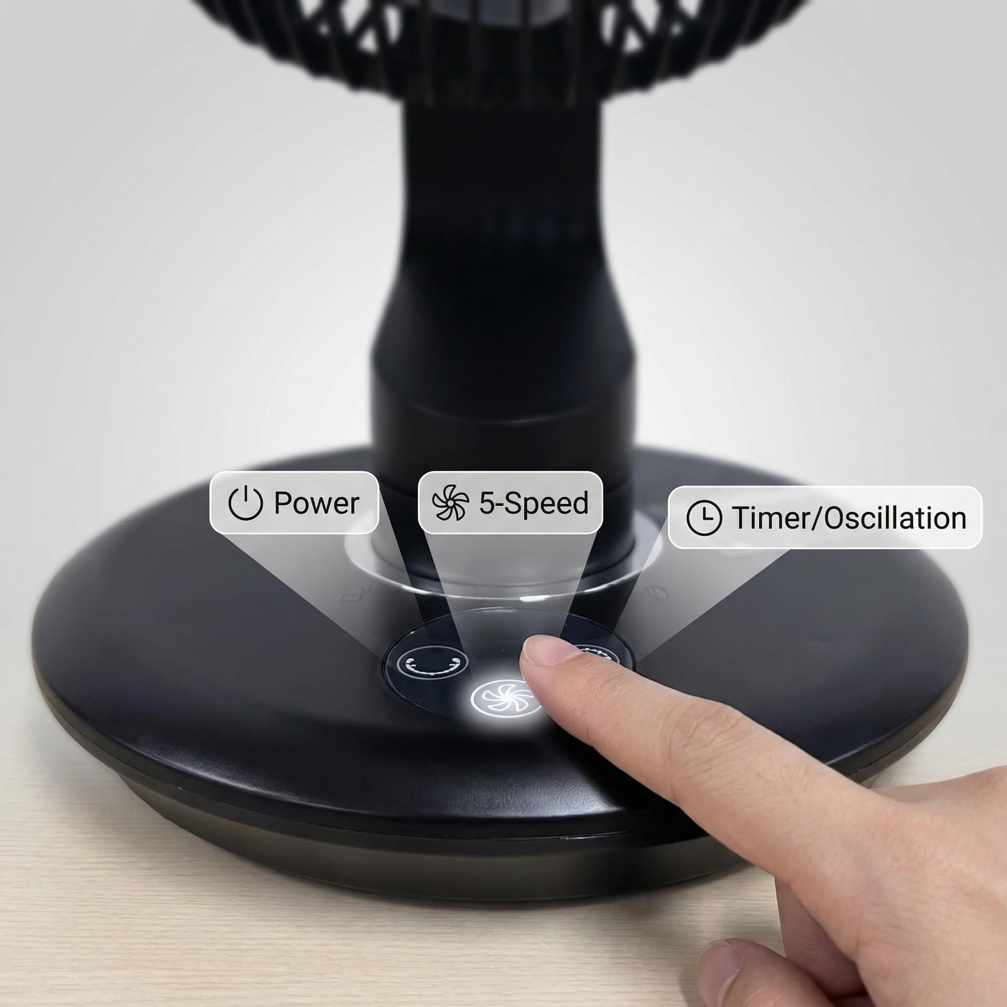 GAIITIR Air Circulator Fan for Bedroom, Portable Desk Fan with 7800mAh Rechargeable Battery, 12H Runtime, 5 Speed Adjustable, 9H Timer, Wall-Mounted Fans with Vacuum Suction Cup, USB Oscillating Fan