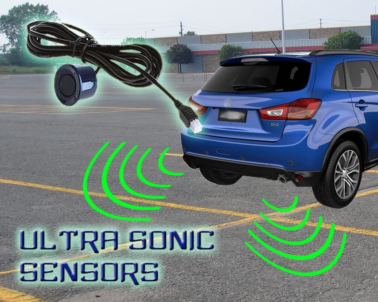 ZONETECH New 4 Parking Sensors LED Display Car Reverse Backup Radar System 10 Pack