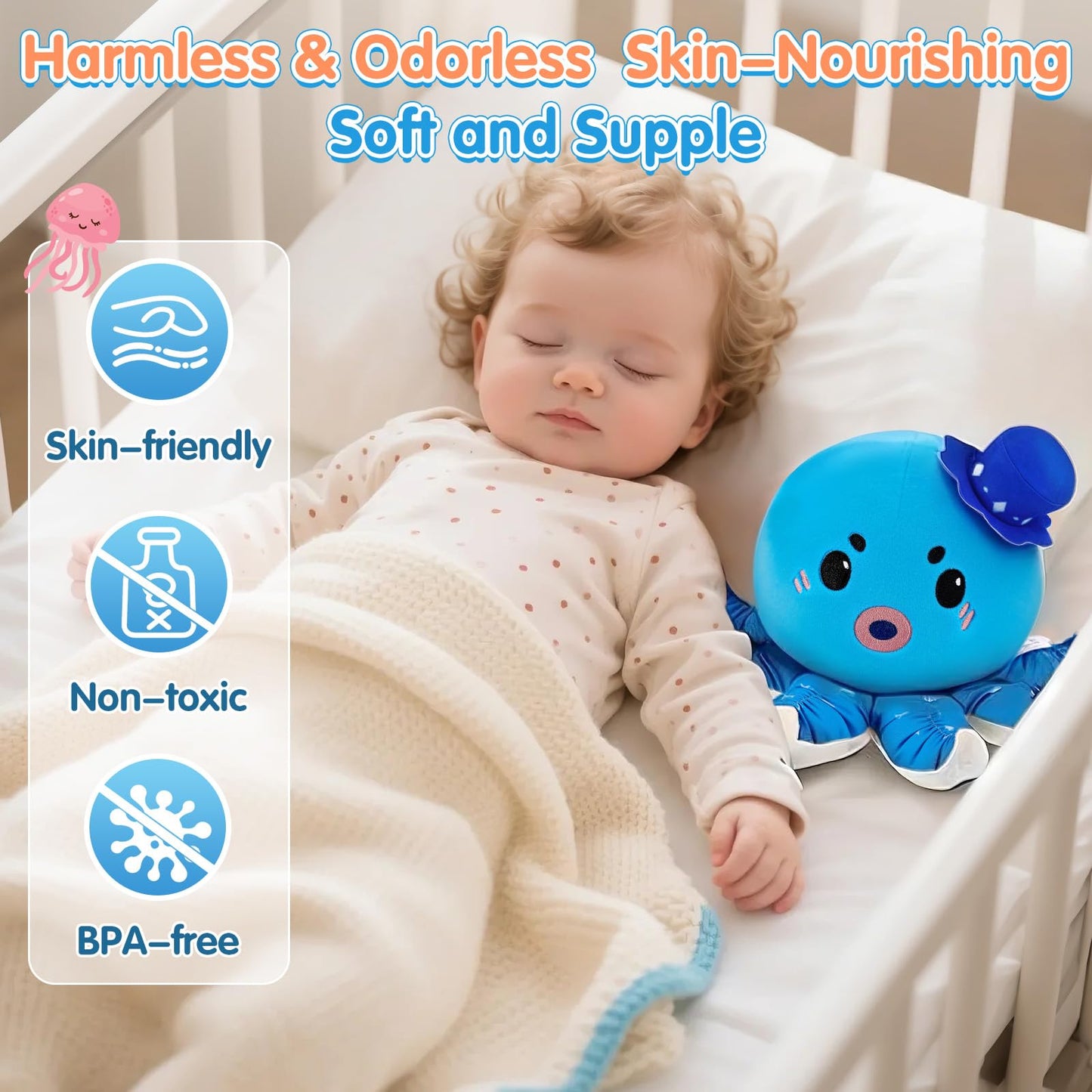 Baby Toy for 6-12 Months, Rechargeable Musical Plush Interactive Toy - 40 Songs & Recording Feature, Crawling Octopus Tummy Time Toy, Soft Sensory Toys for Toddlers 1-3, Gifts for Infants 1 Year Old