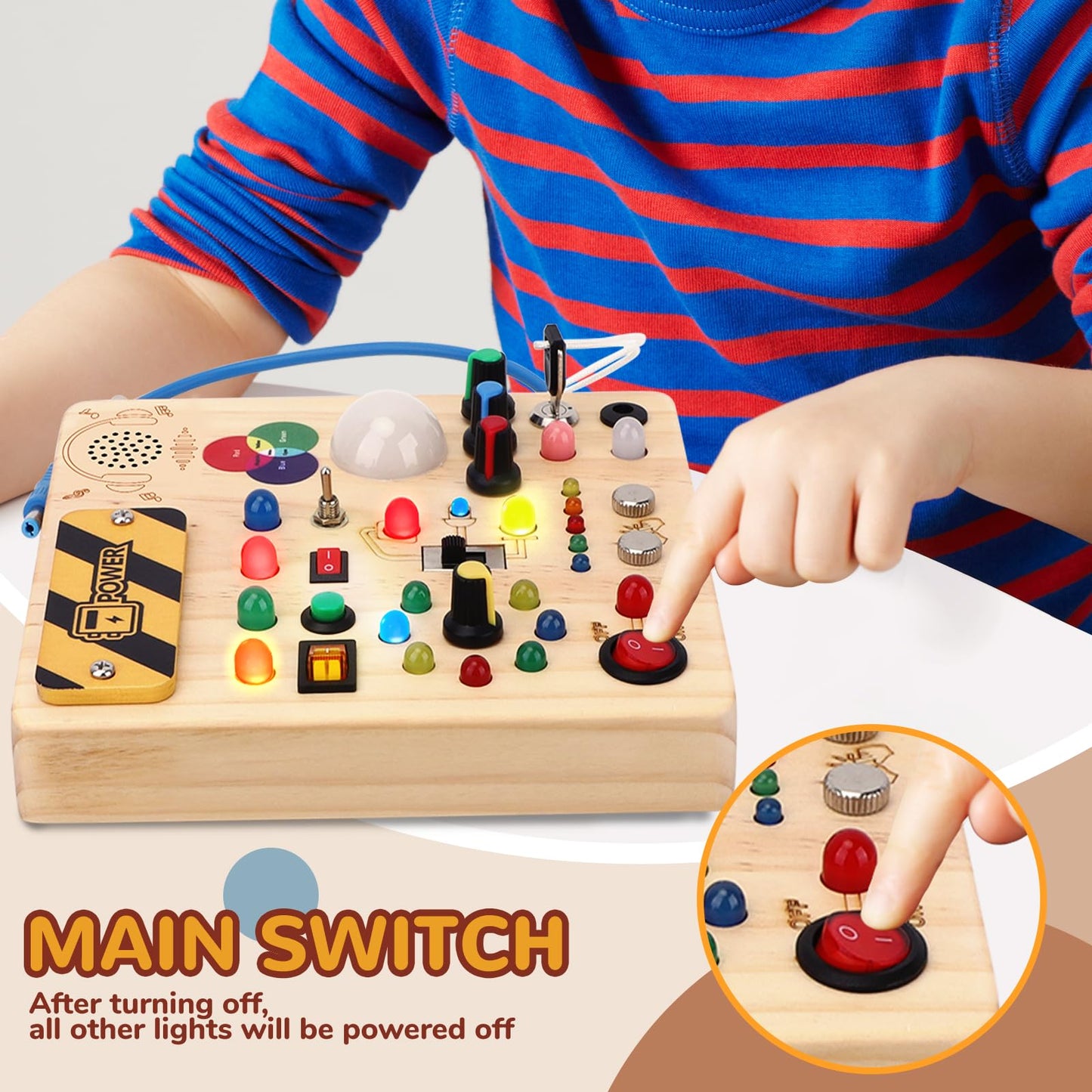 Sumsoltic Busy Board,Montessori Toys for 1-3 Year Old Boys & Girls,Travel Educational Learning Activities for Toddlers,Sensory Toy for Kids with Autism (Busy Board v4)