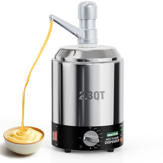 WantJoin Nacho Cheese Dispenser with Pump - 2.8QT Stainless Steel Warmer with 86-230°F Adjustable Temperature Control