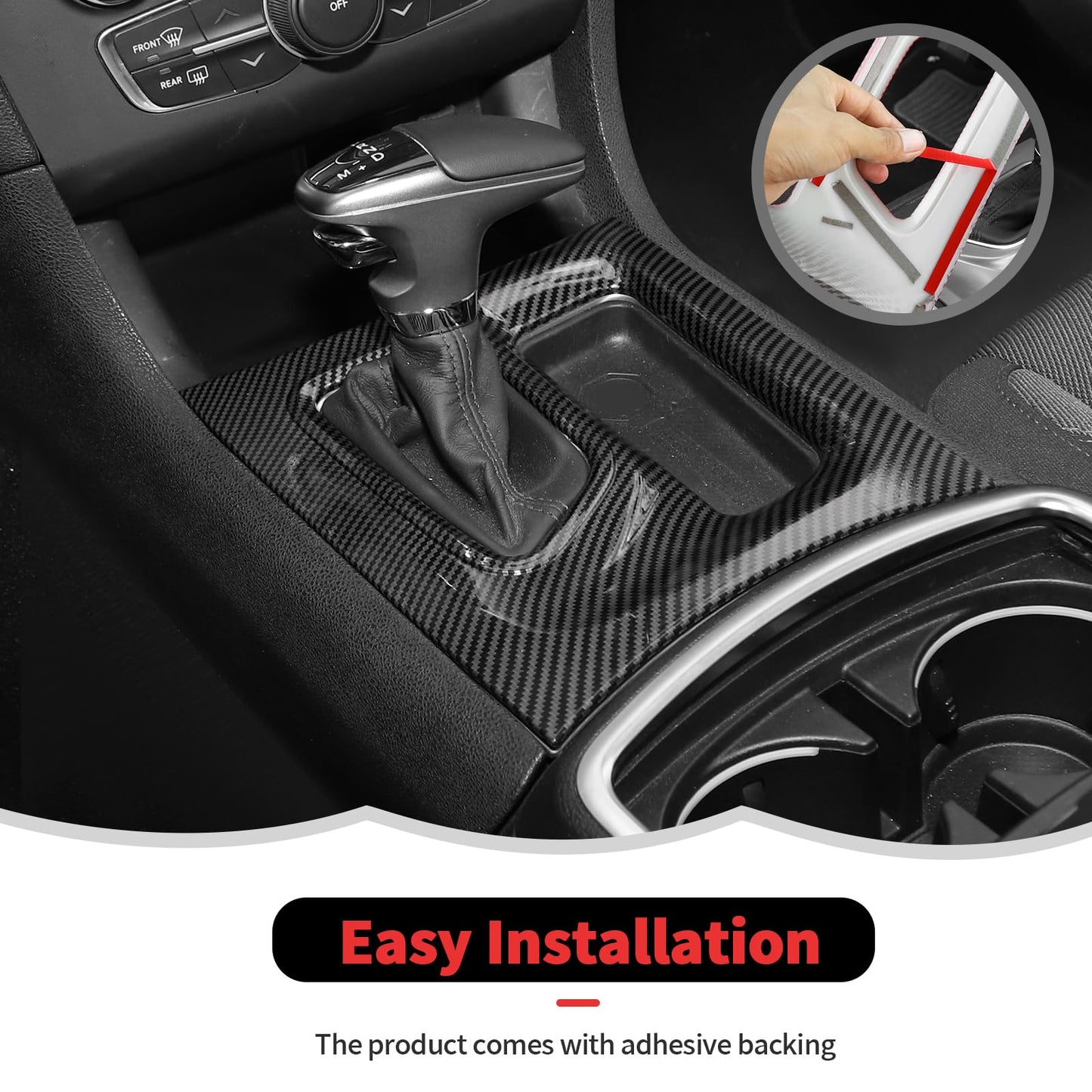 RT-TCZ Carbon Fiber Interior Trim Kit Cover Center Console Decoration Accessories for Dodge Charger 2015-2025,12PCS